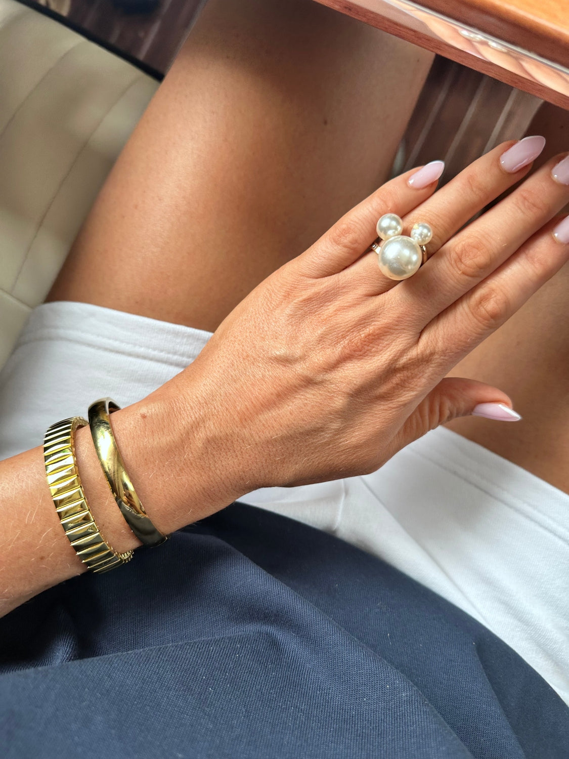 Harper - Gold Bangle Bracelet Thick