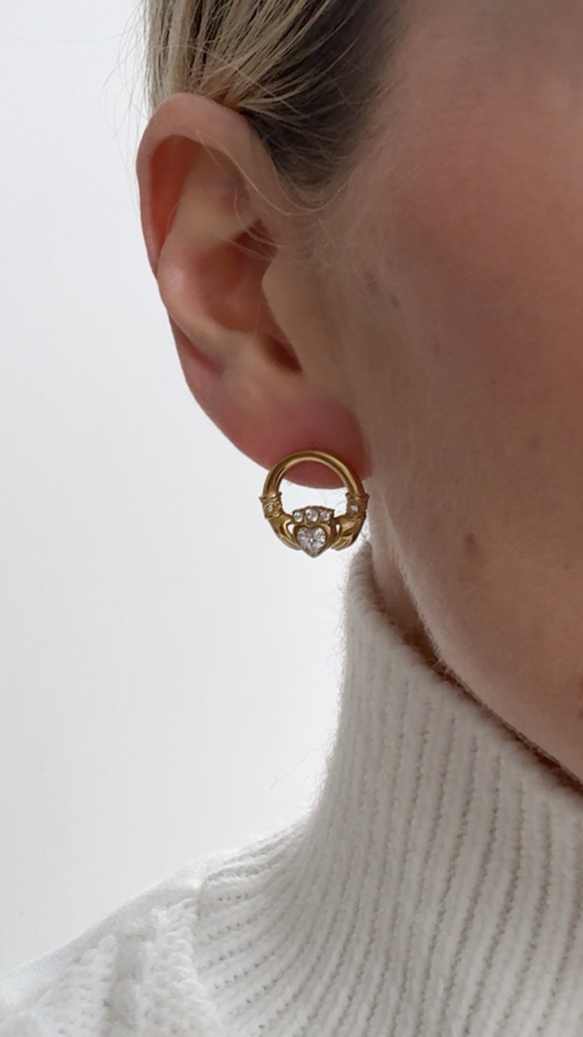 Claddagh- Gold Earring