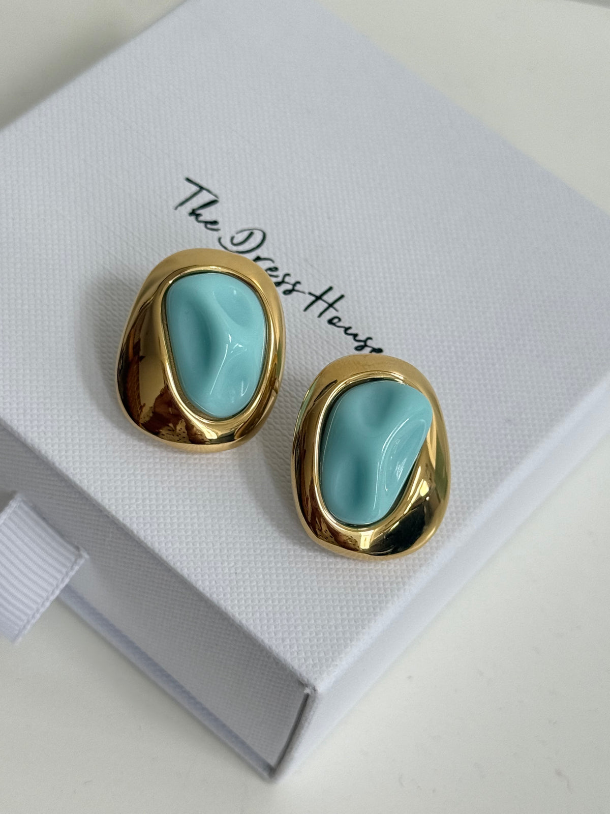 Dana - Gold Turquoise Blue Earring