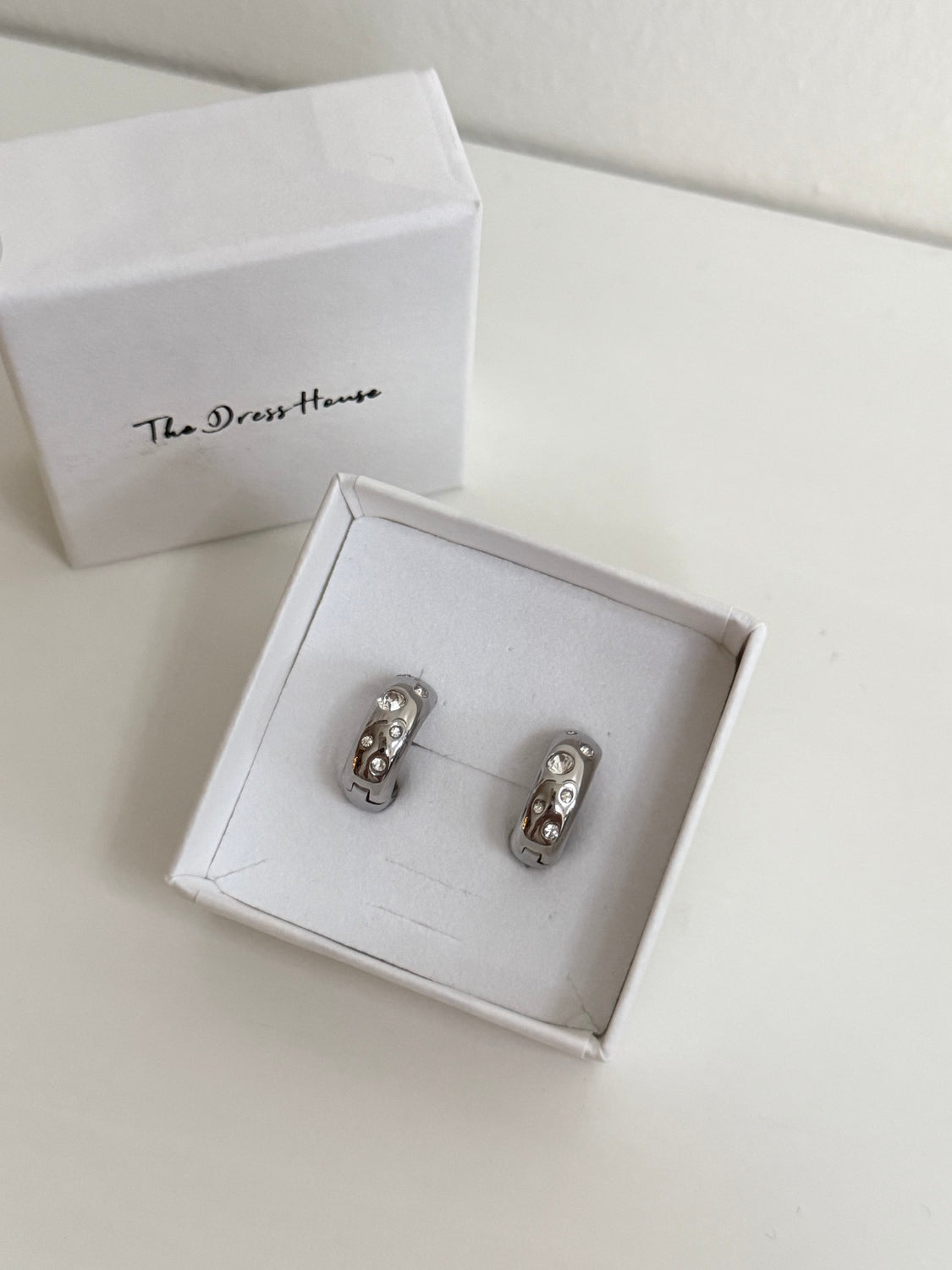 Courtney - Silver Huggie Hoop Earring