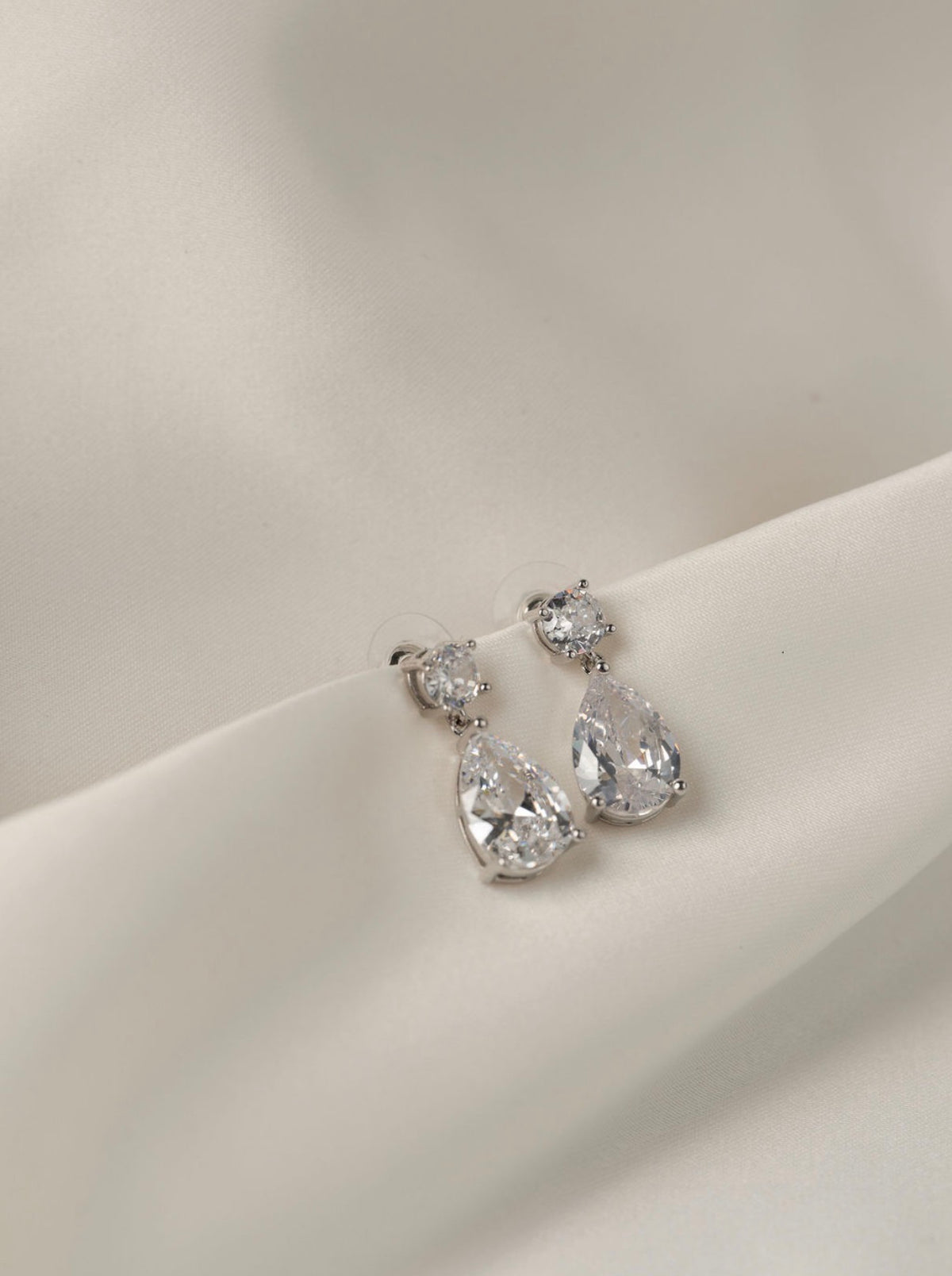 Christina - Silver Diamanté Earring