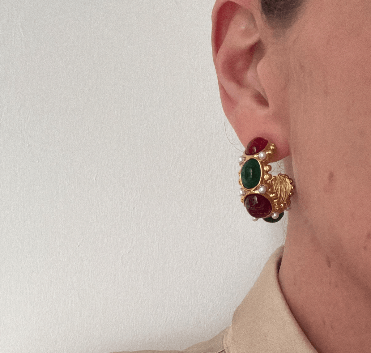 Marita - Green Gold Red Earring