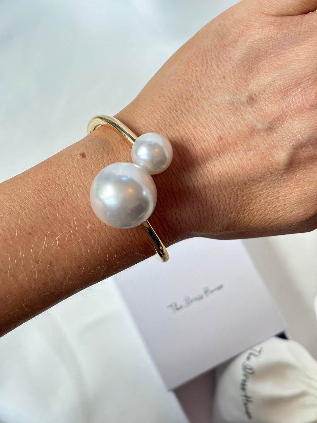 Lisa Stacy - Gold Pearl Bangle Ring