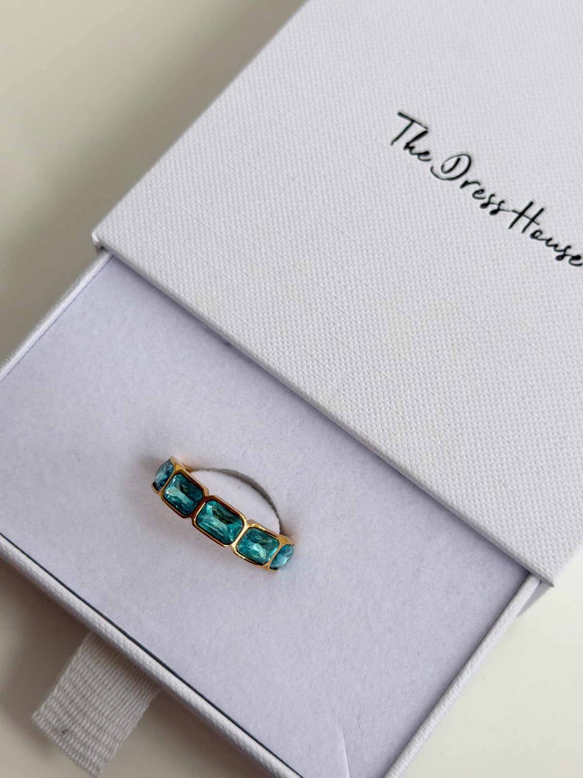 Sienna - Teal/Blue Gold Diamanté Ring