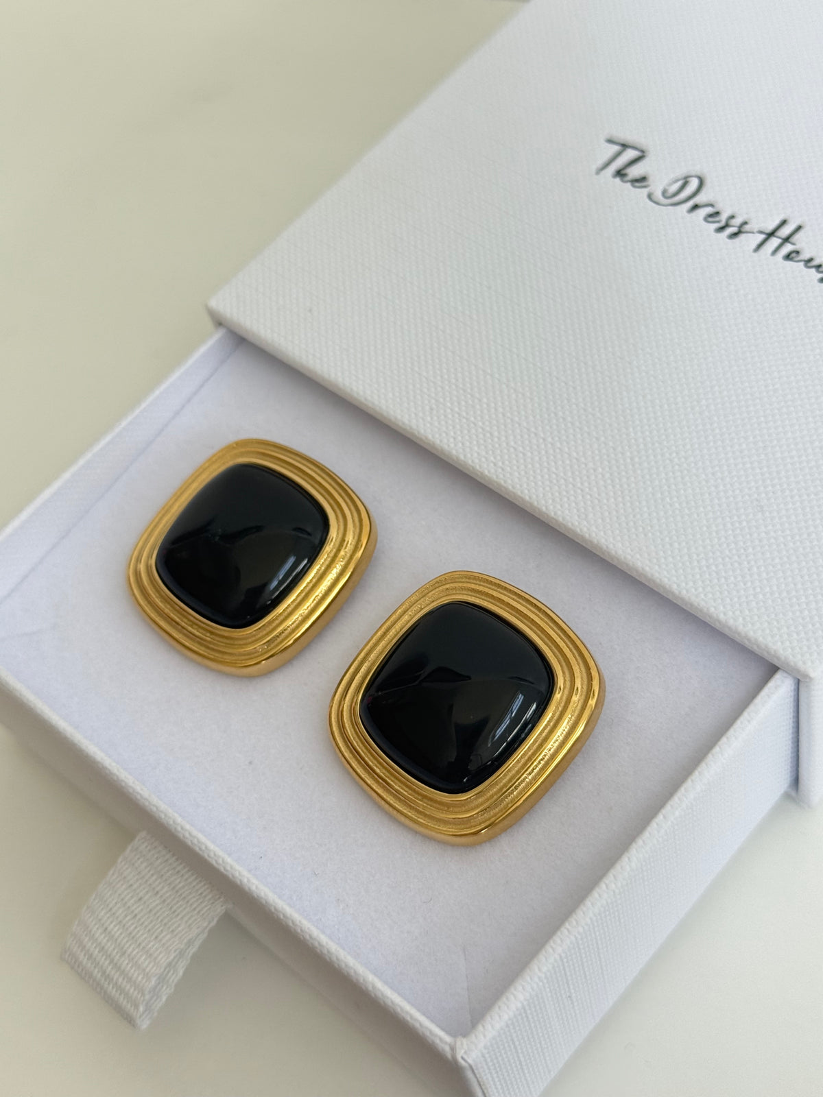 Blossom - Gold Black Earring