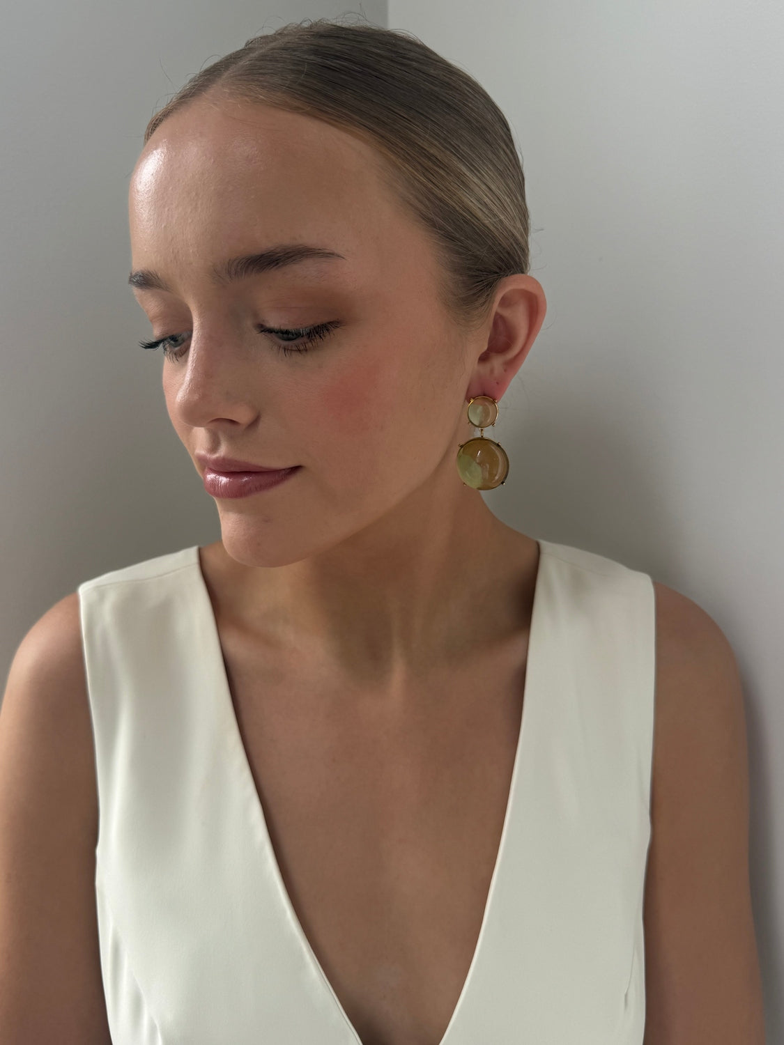 Ellie - Green Gold Statement Earring