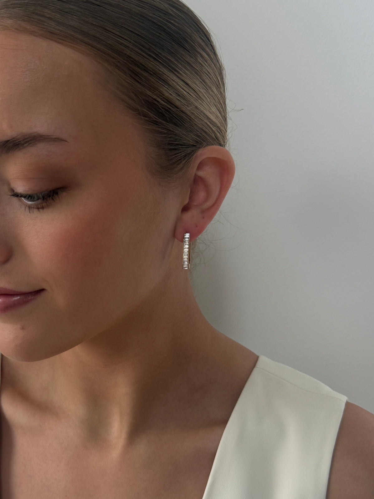 Molly - Gold Diamanté Hoop Earring