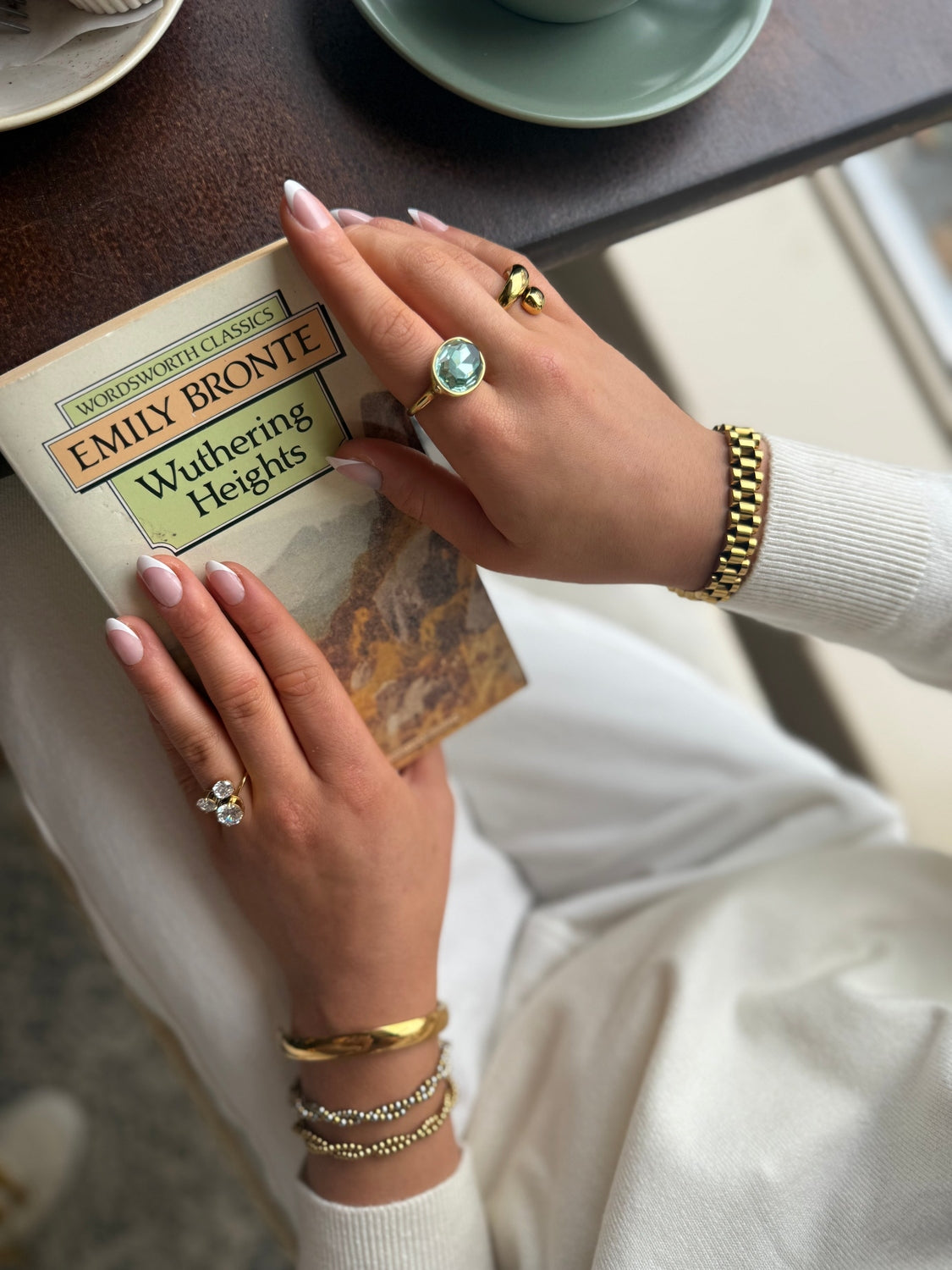 Bella - Gold Turquoise Cocktail Ring