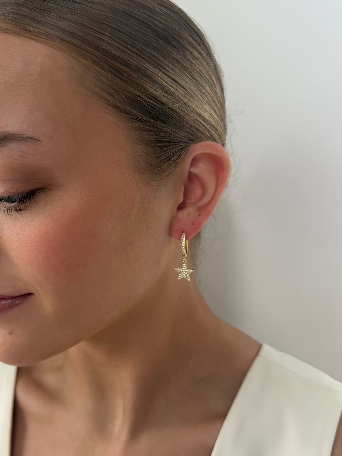 Starla - Gold Star Hoop Earring