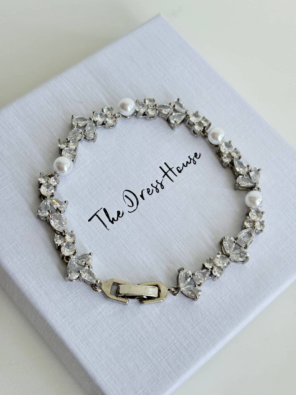 Katie - Silver Pearl Bridal Bracelet