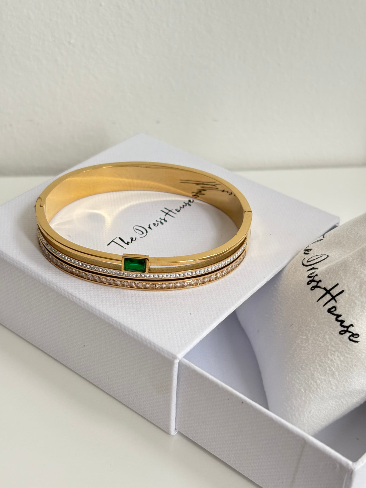 Liz - Gold Green Bangle