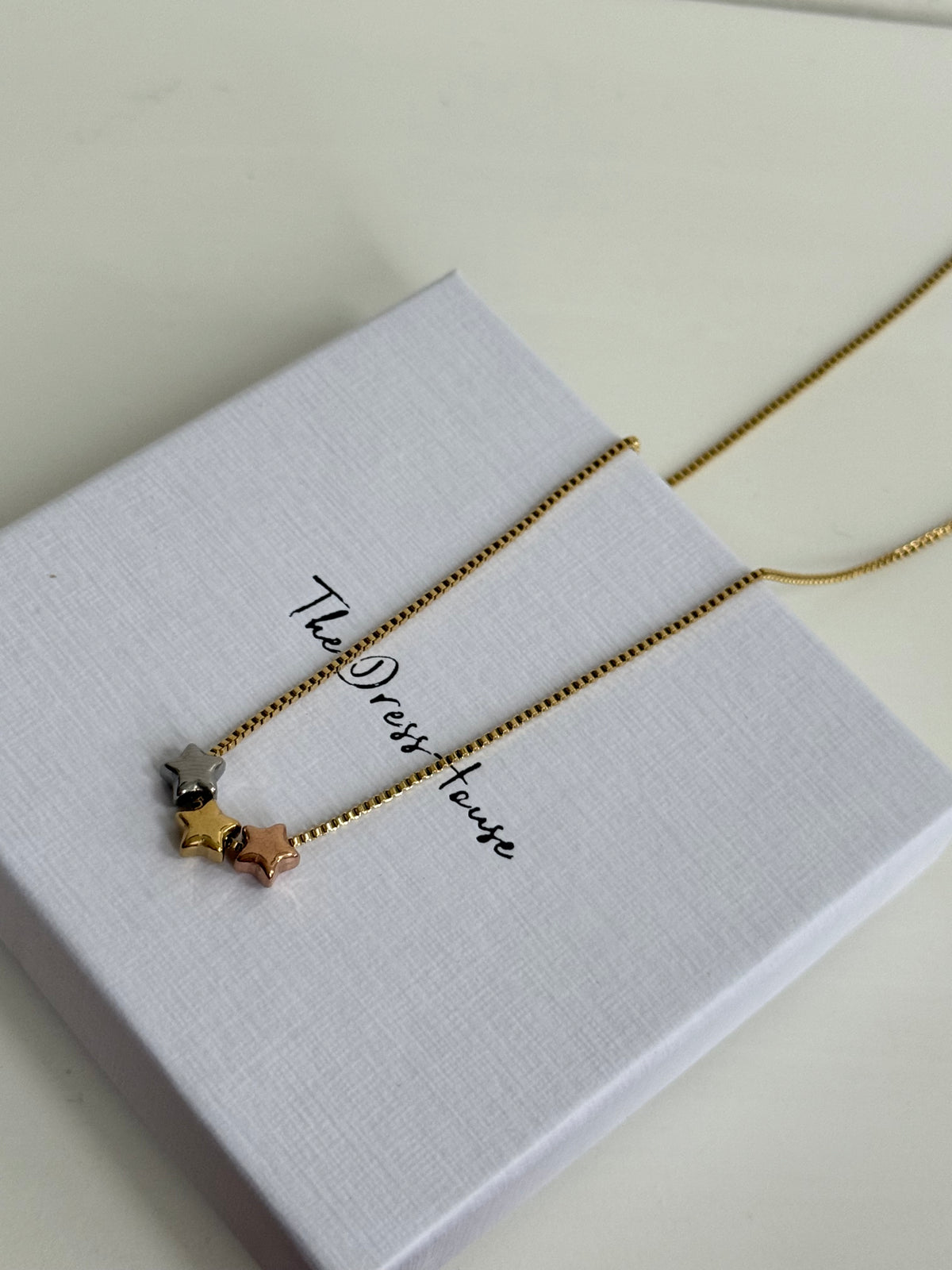 Starlie- Gold Silver Rose Gold Star Necklace