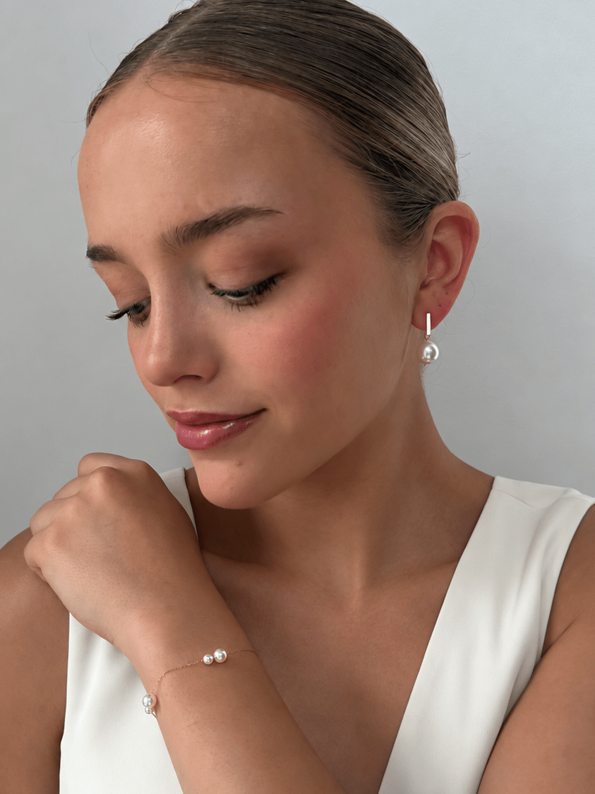 Heidi Daisy - Bracelet Earring Gold Pearl Set