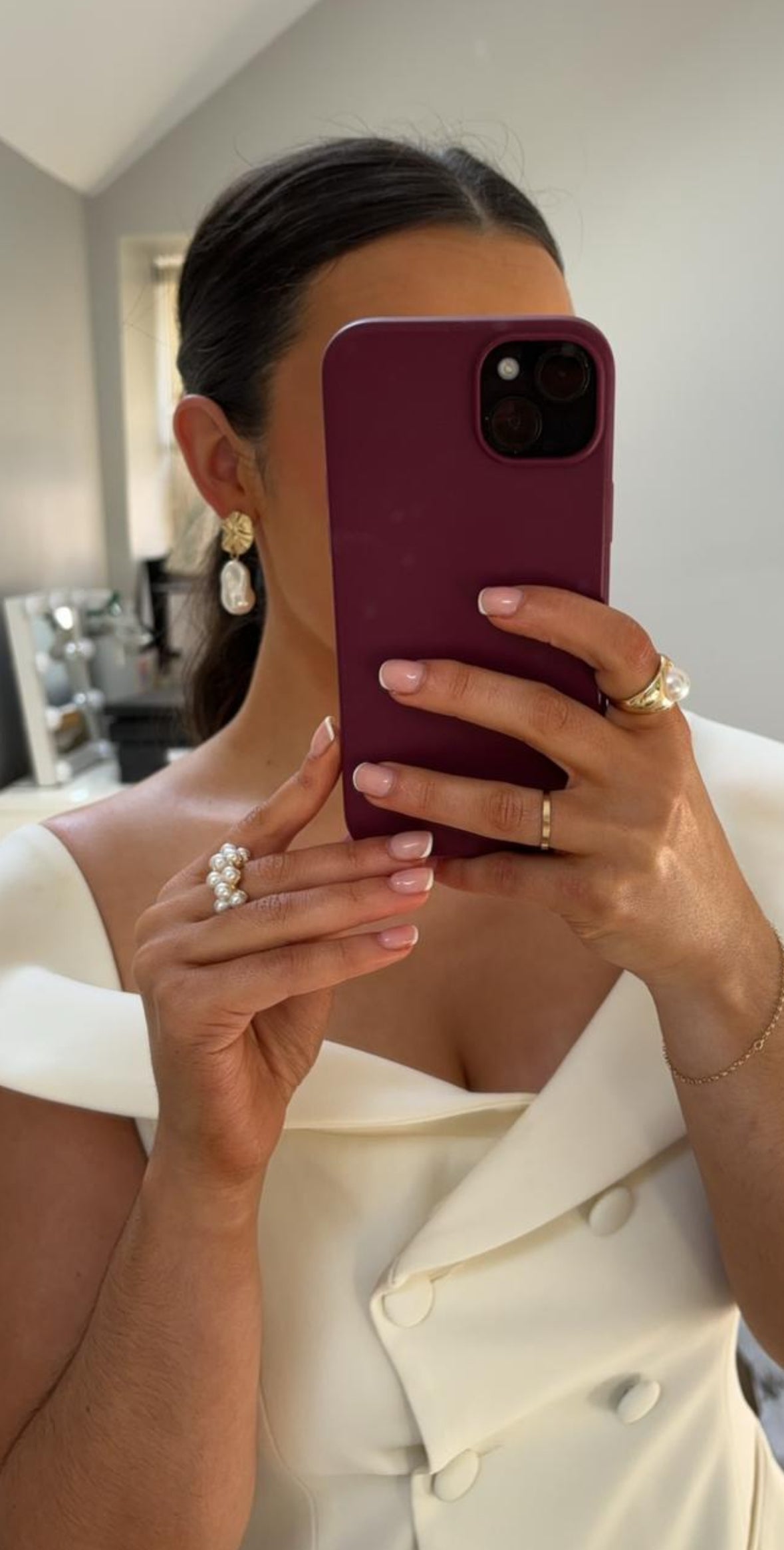 Indigo - Gold Pearl Earring