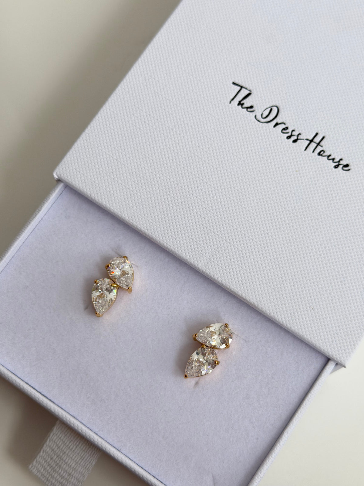 Bella - Teardrop Diamanté Stud Earrings