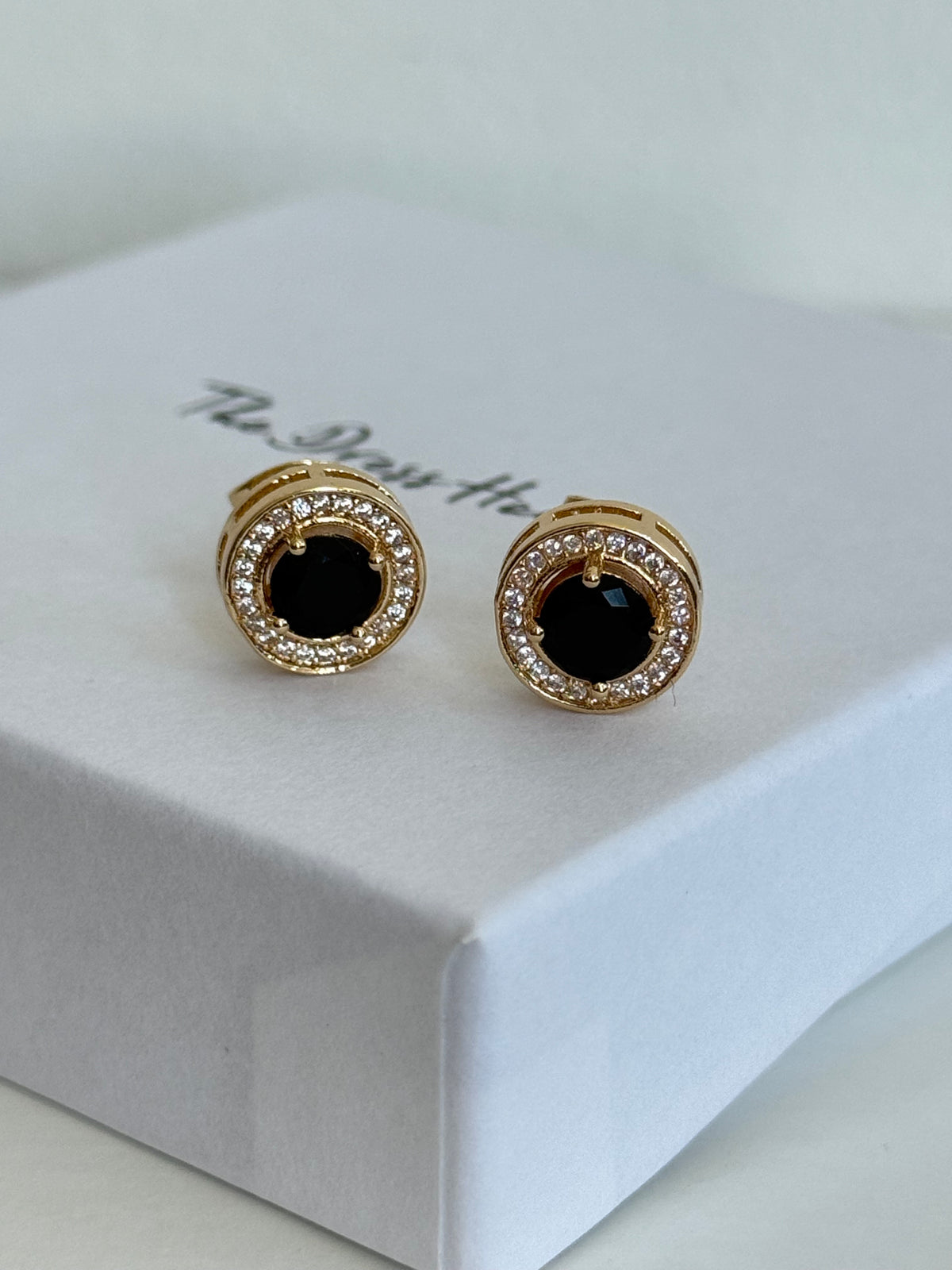 Dina - Black Gold Stud Earring