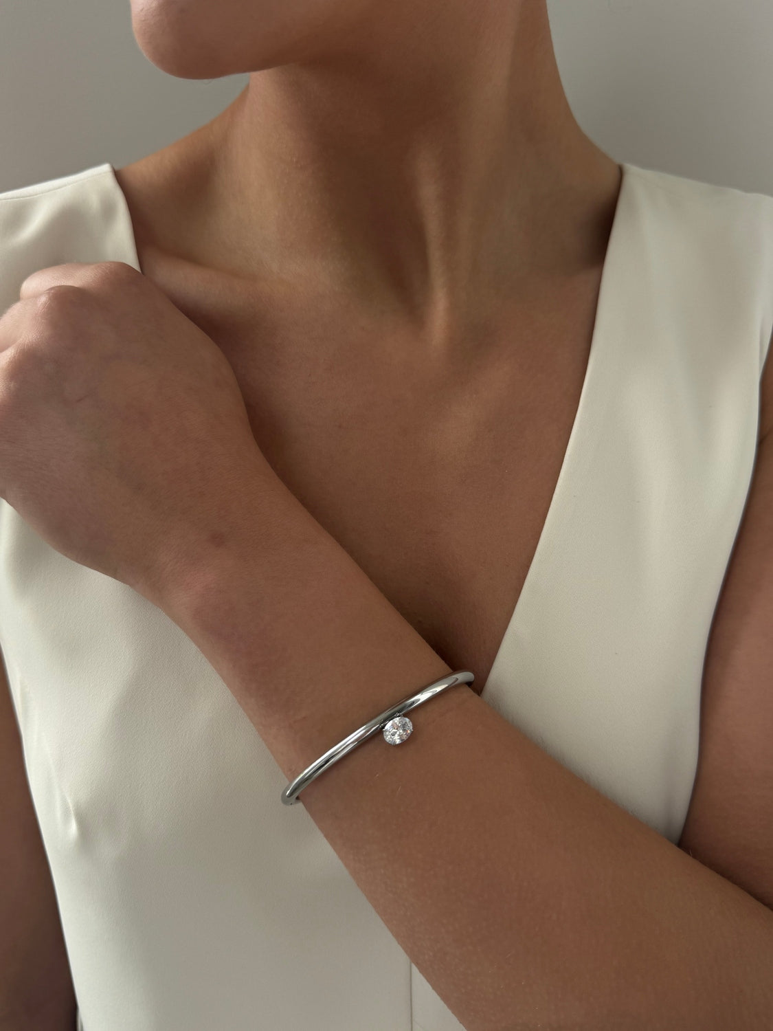 Mila - Silver Bangle Bracelet