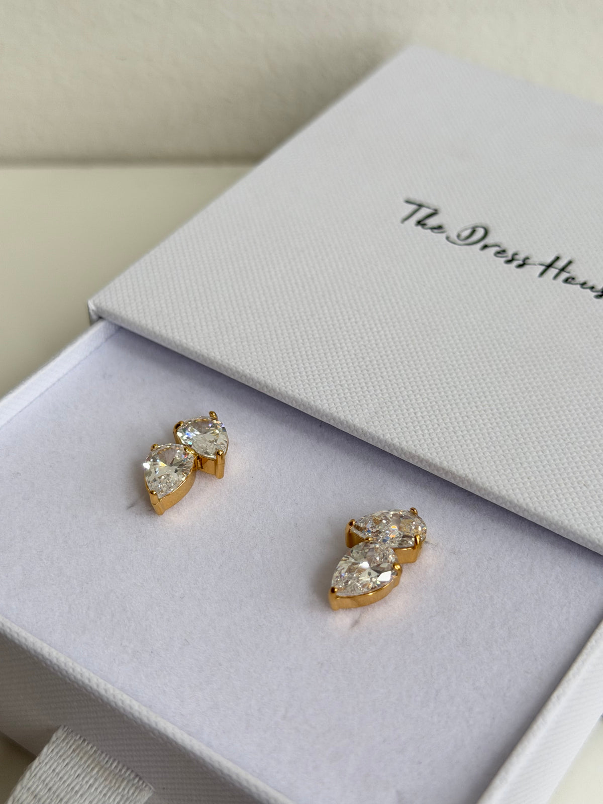 Bella - Teardrop Diamanté Stud Earrings