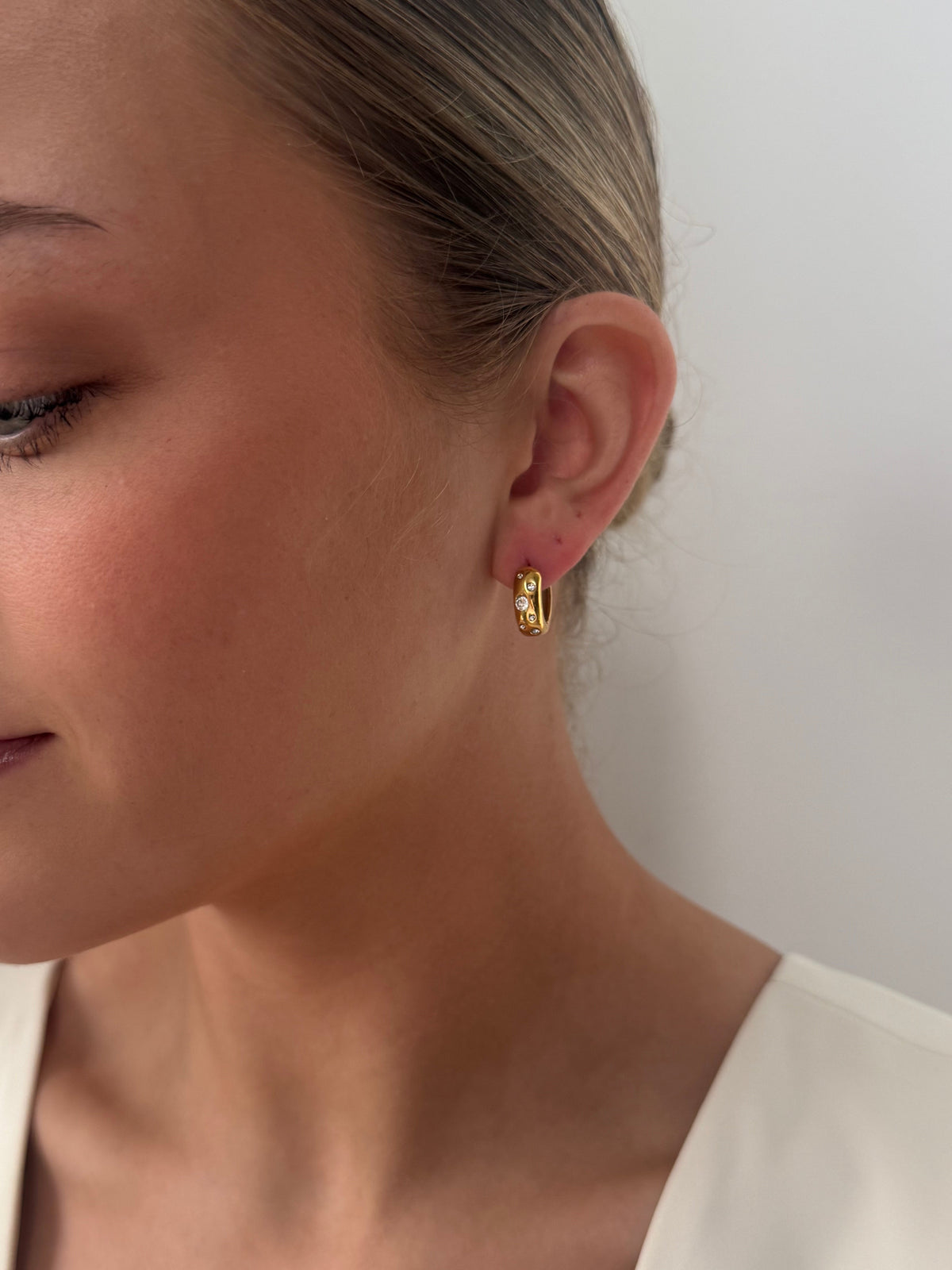 Courtney - Gold Huggie Hoop Earring