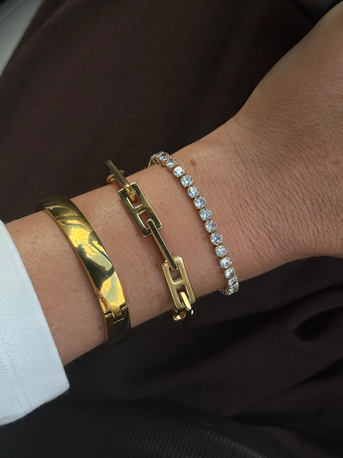 Kate - Gold Statement Necklace Bracelet Set