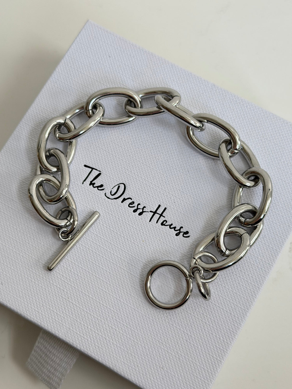 Claudia - Silver T Bar Bracelet