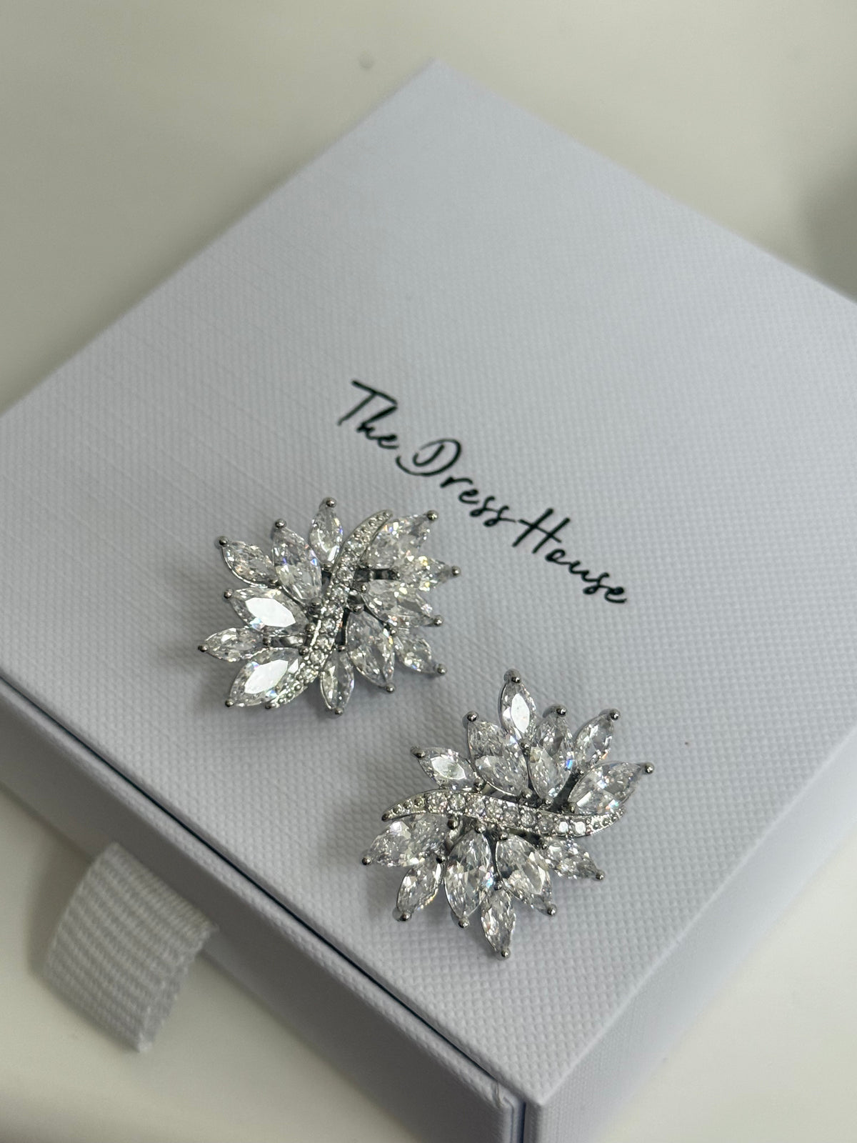 Connie - Silver Diamanté Clip On Earring
