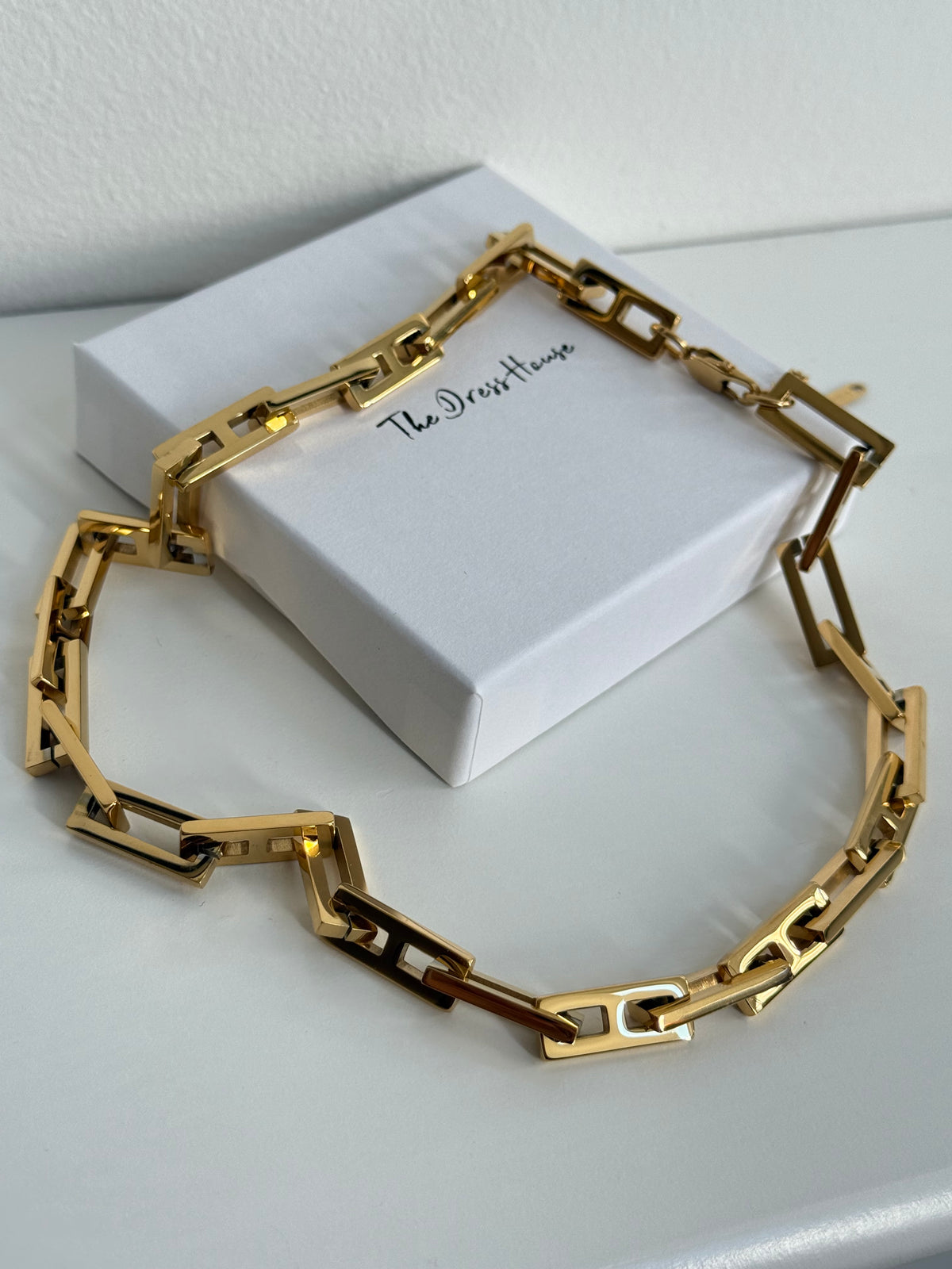 Kate - Gold Statement Necklace Bracelet Set
