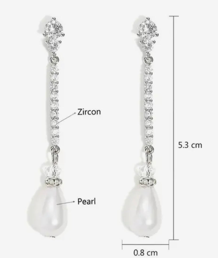 Jenny pearl drop silver 