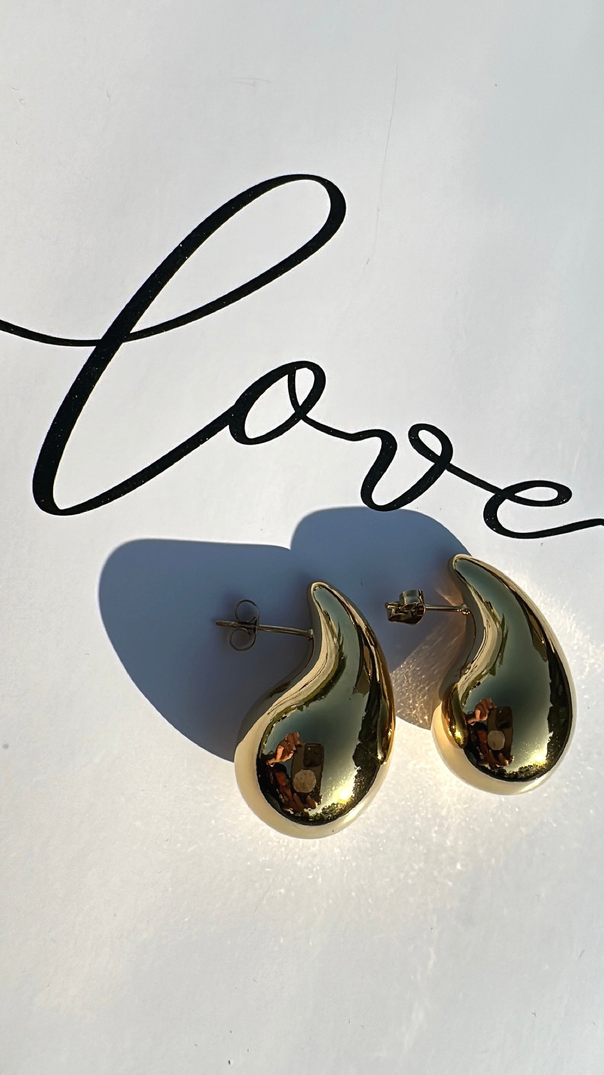 Maria gold large dome earrings 
