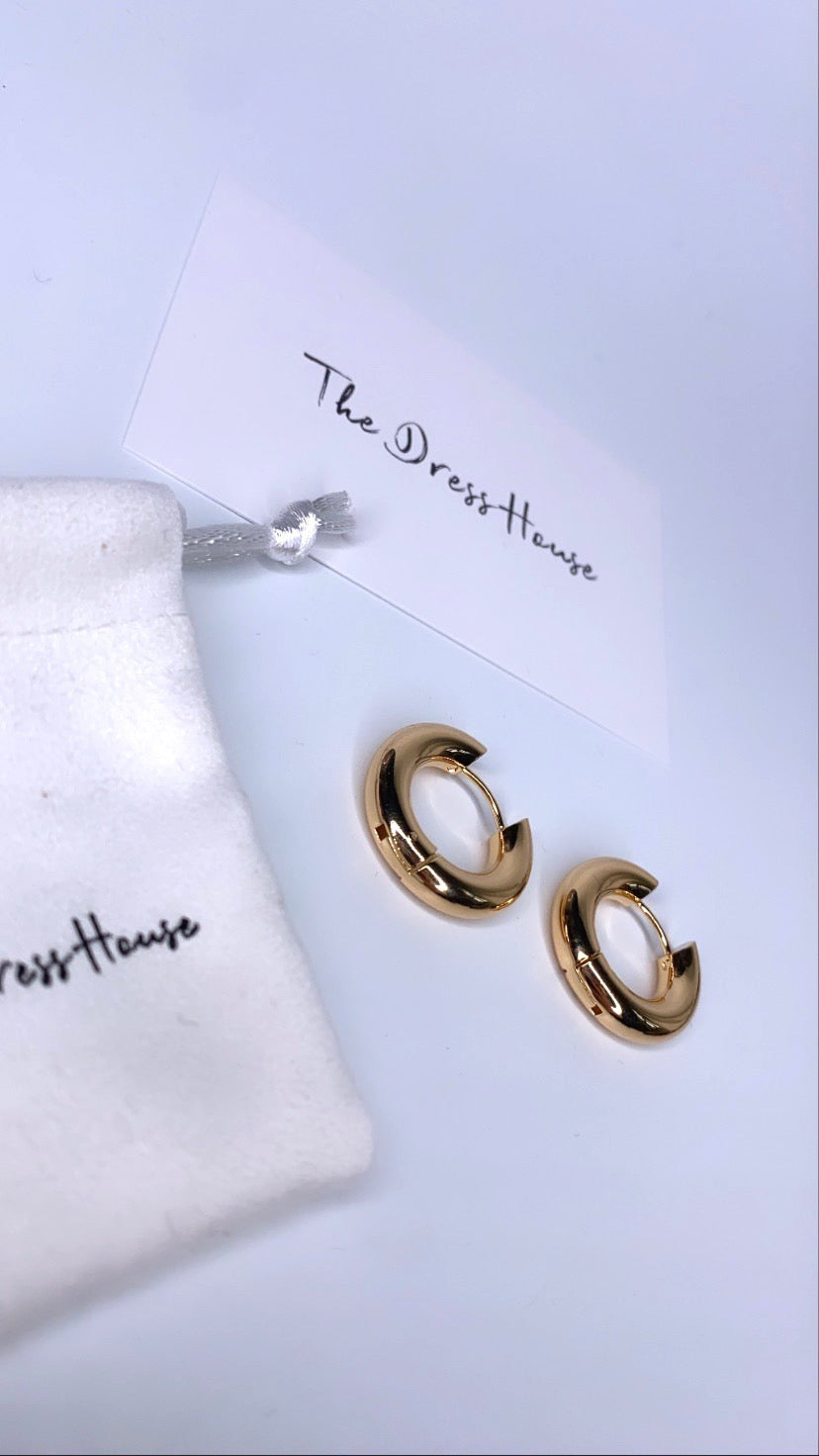 Jade gold hoop