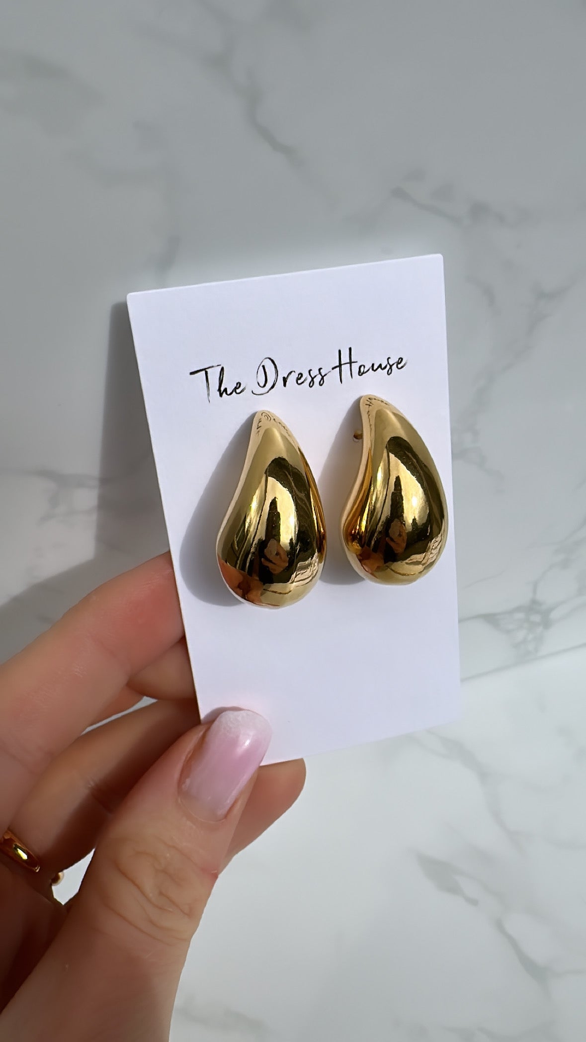 Maria gold large dome earrings 