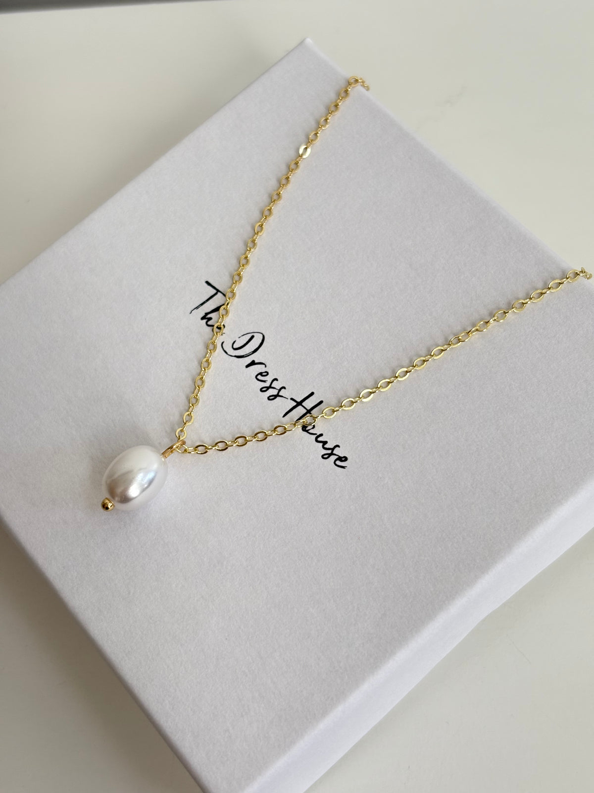 Mimi Gold Pearl Necklace – The Dress House - Main Image