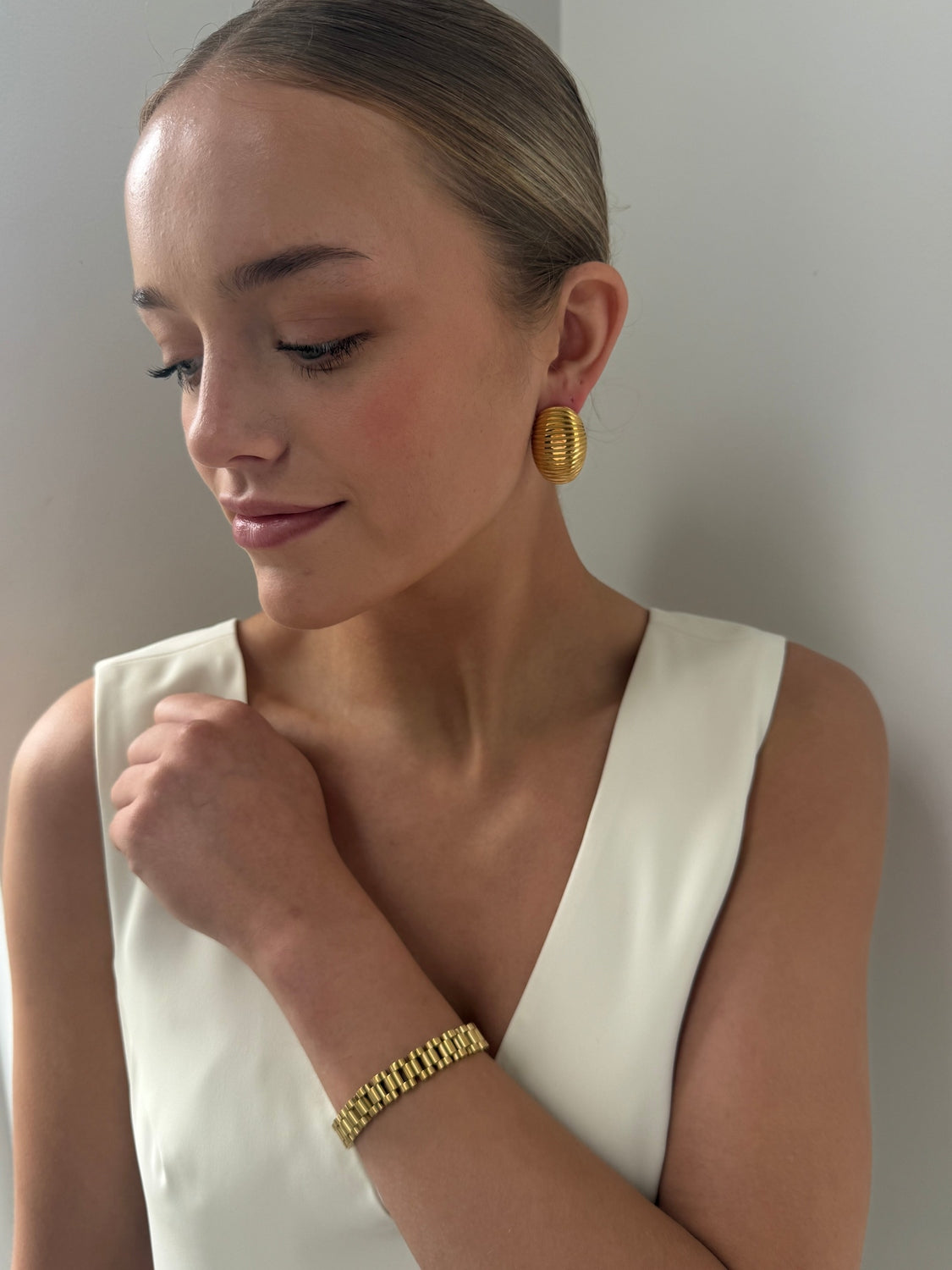 Dominique - Gold Statement Earring