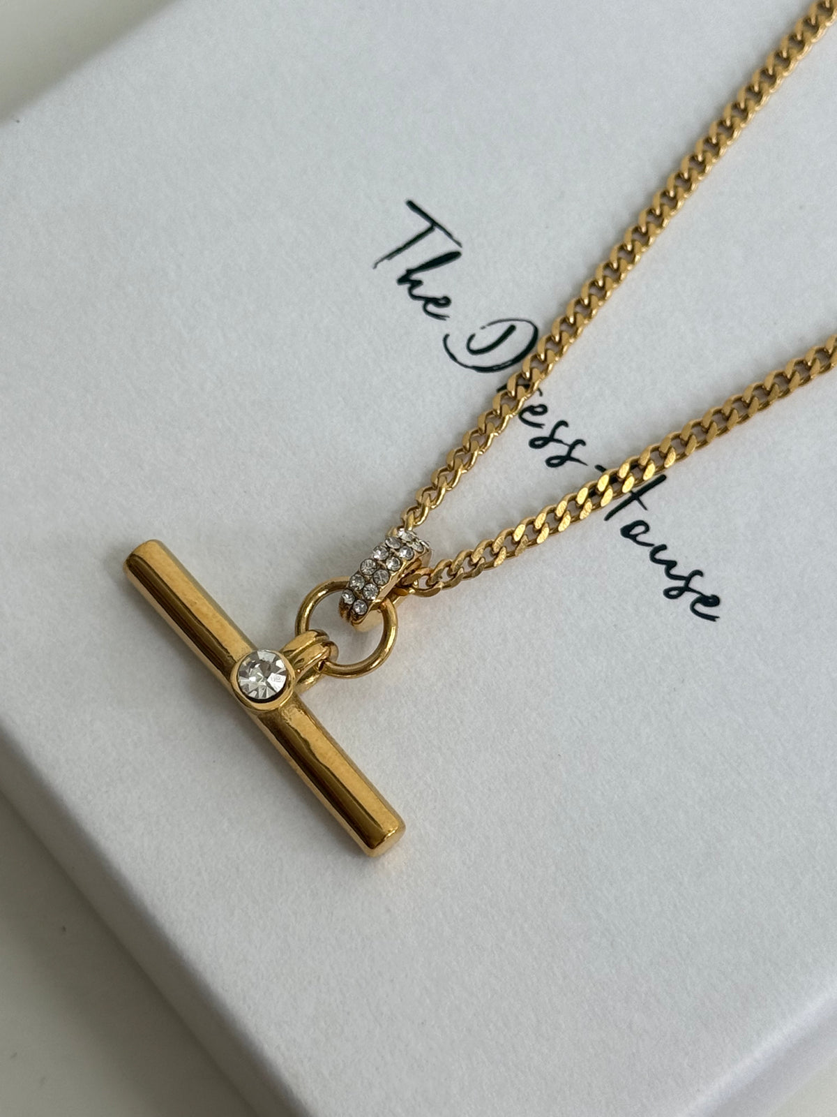 Lily - Gold T Bar Necklace