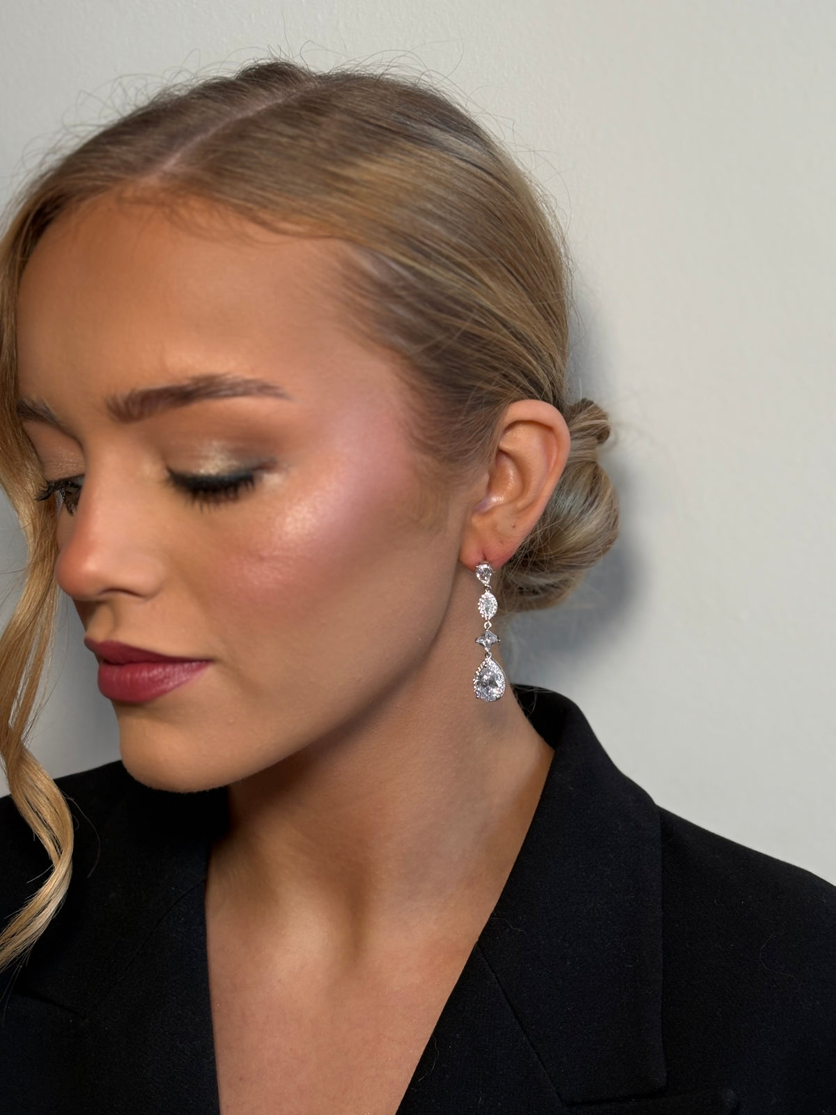Ashlinn - Silver Diamanté Earring