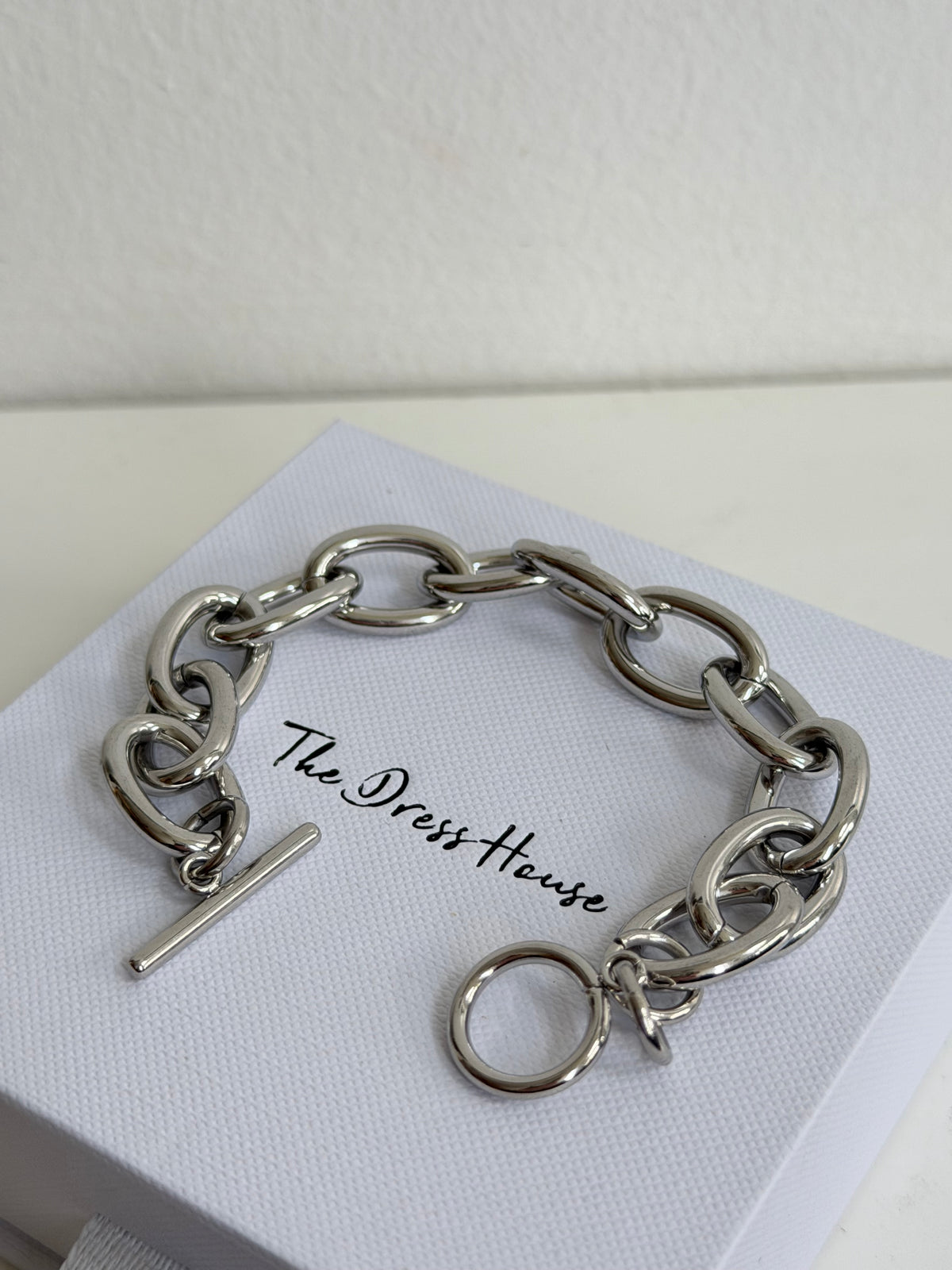 Claudia - Silver T Bar Bracelet