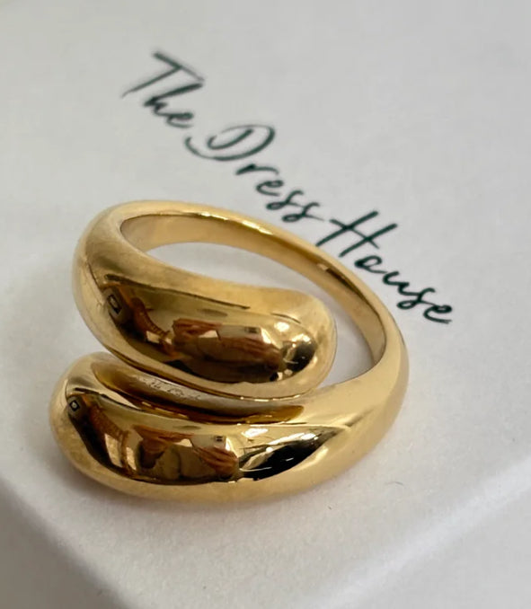 Gold Essentials Set - Bangle Earrings Necklace Ring
