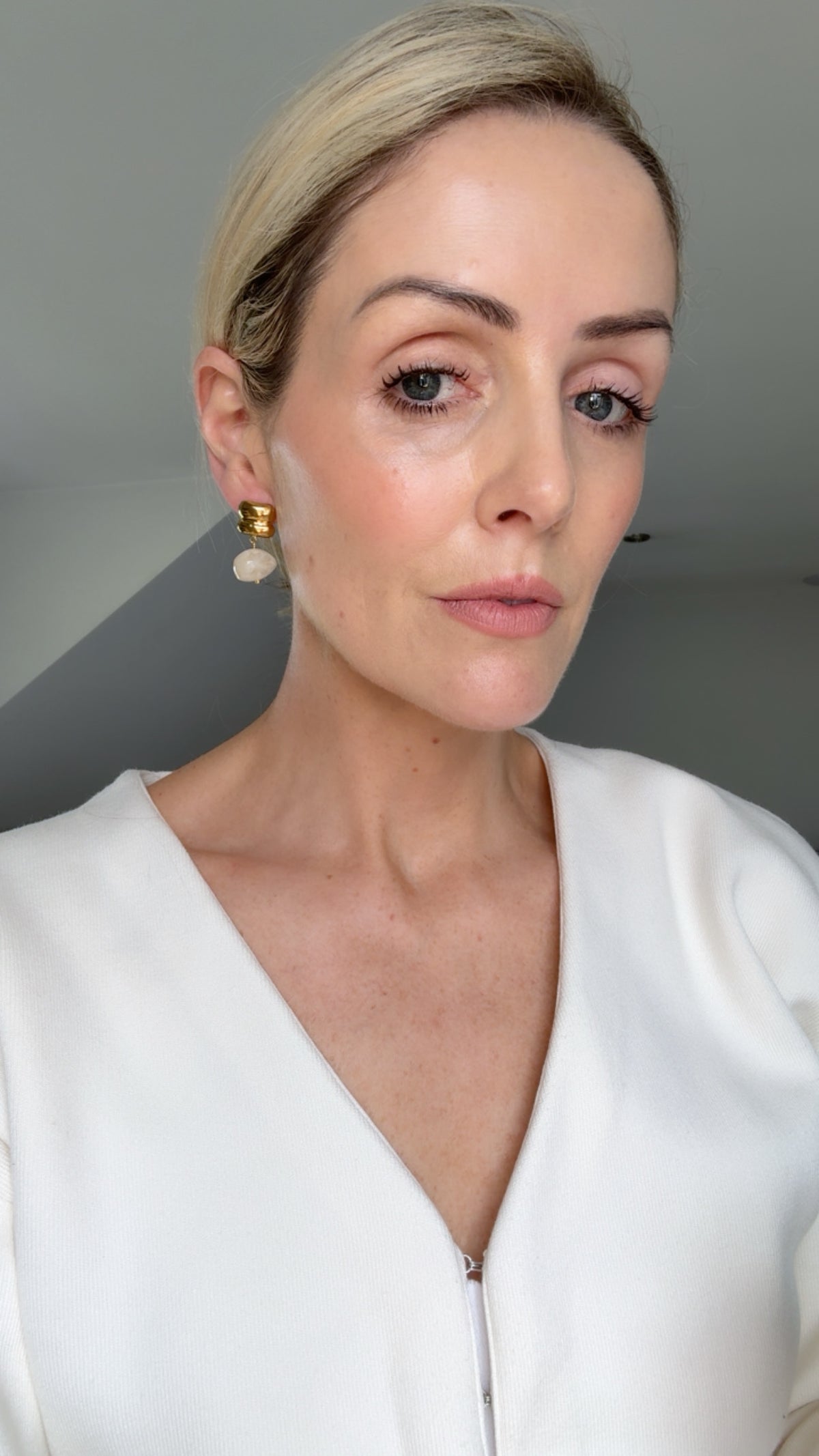 Kate - Gold Cream Earring