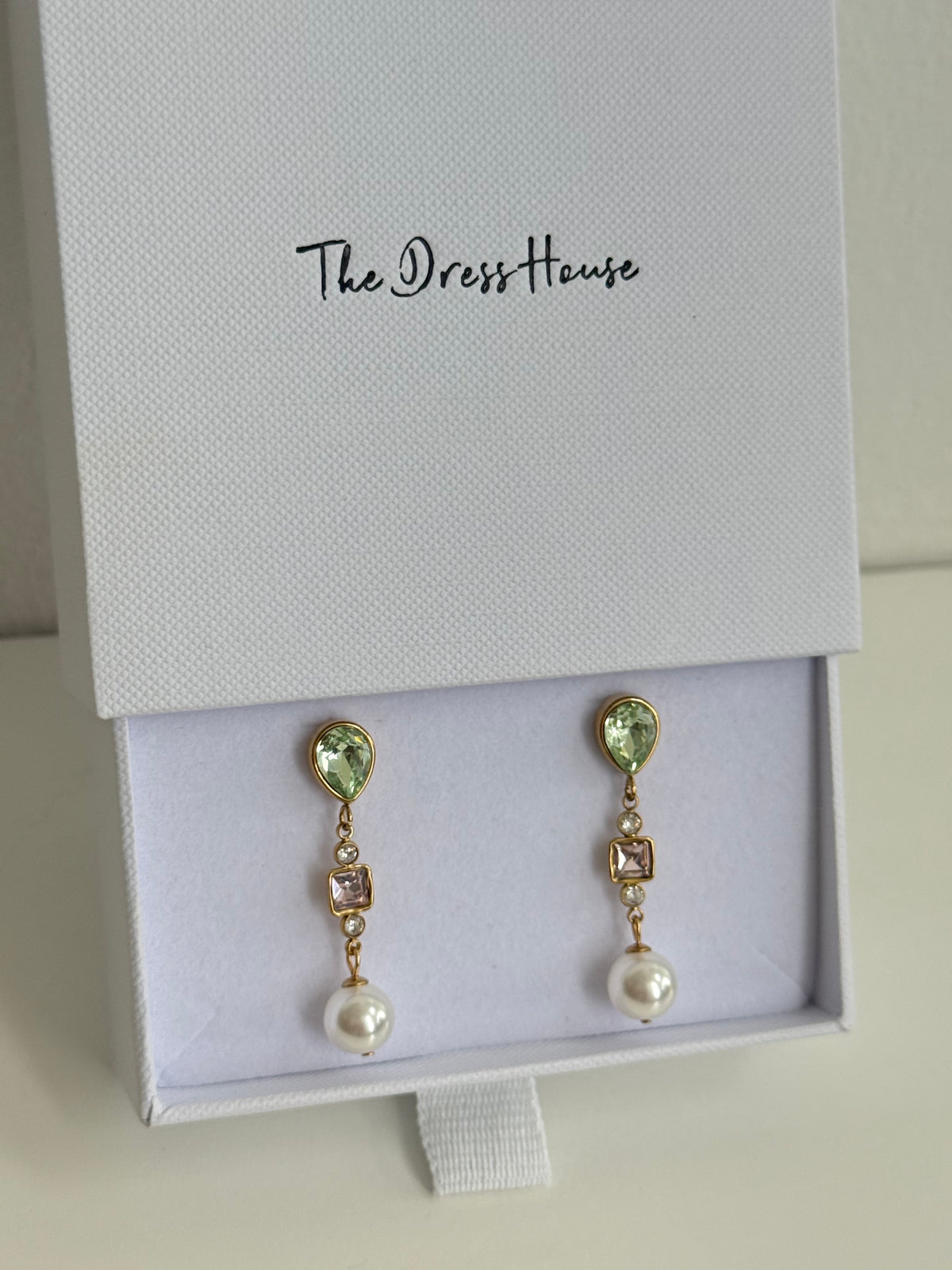 Cecilia - Gold Pink Green Earring