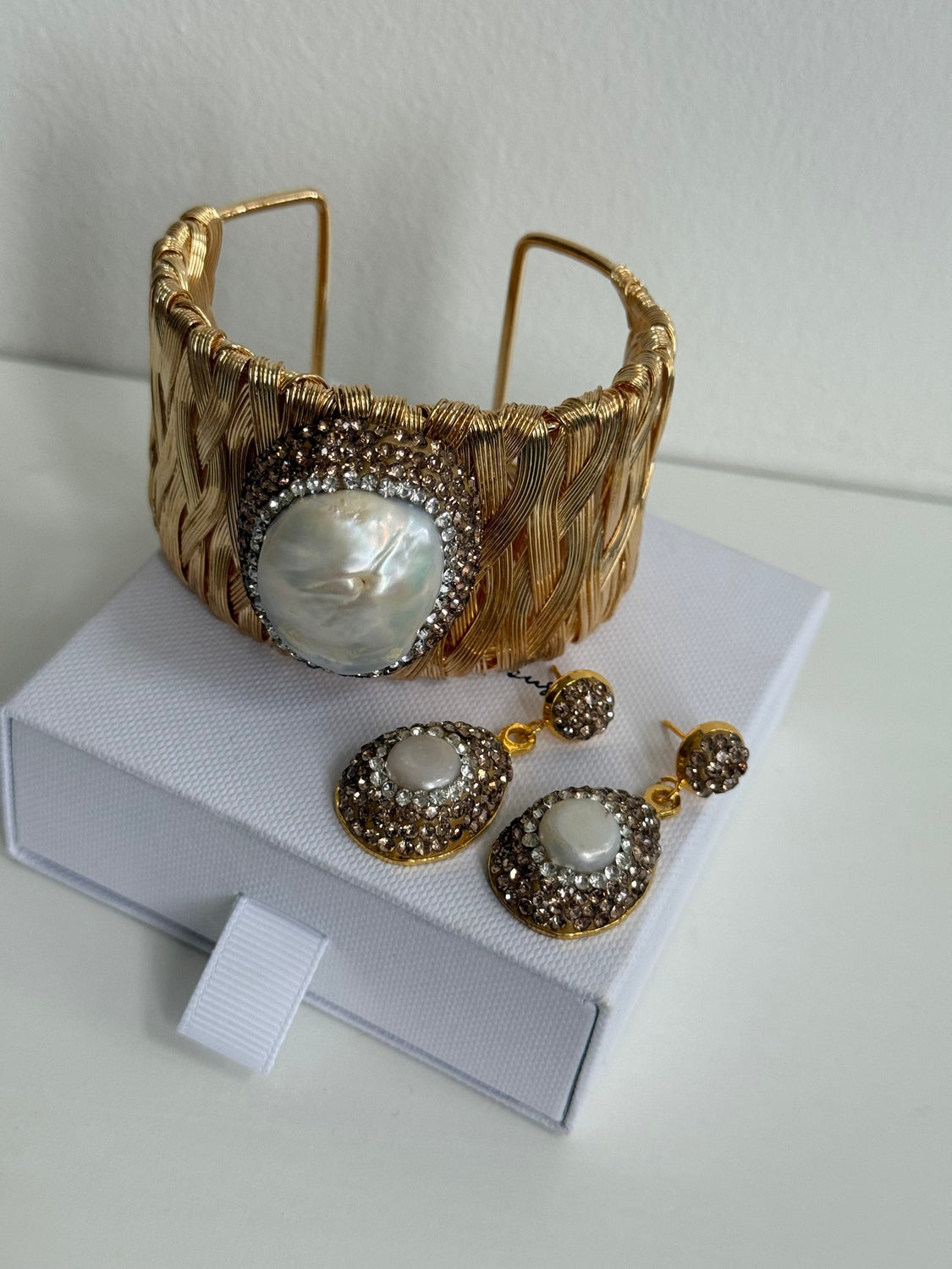 Isobel - Gold Bronze Bangle Earring Set