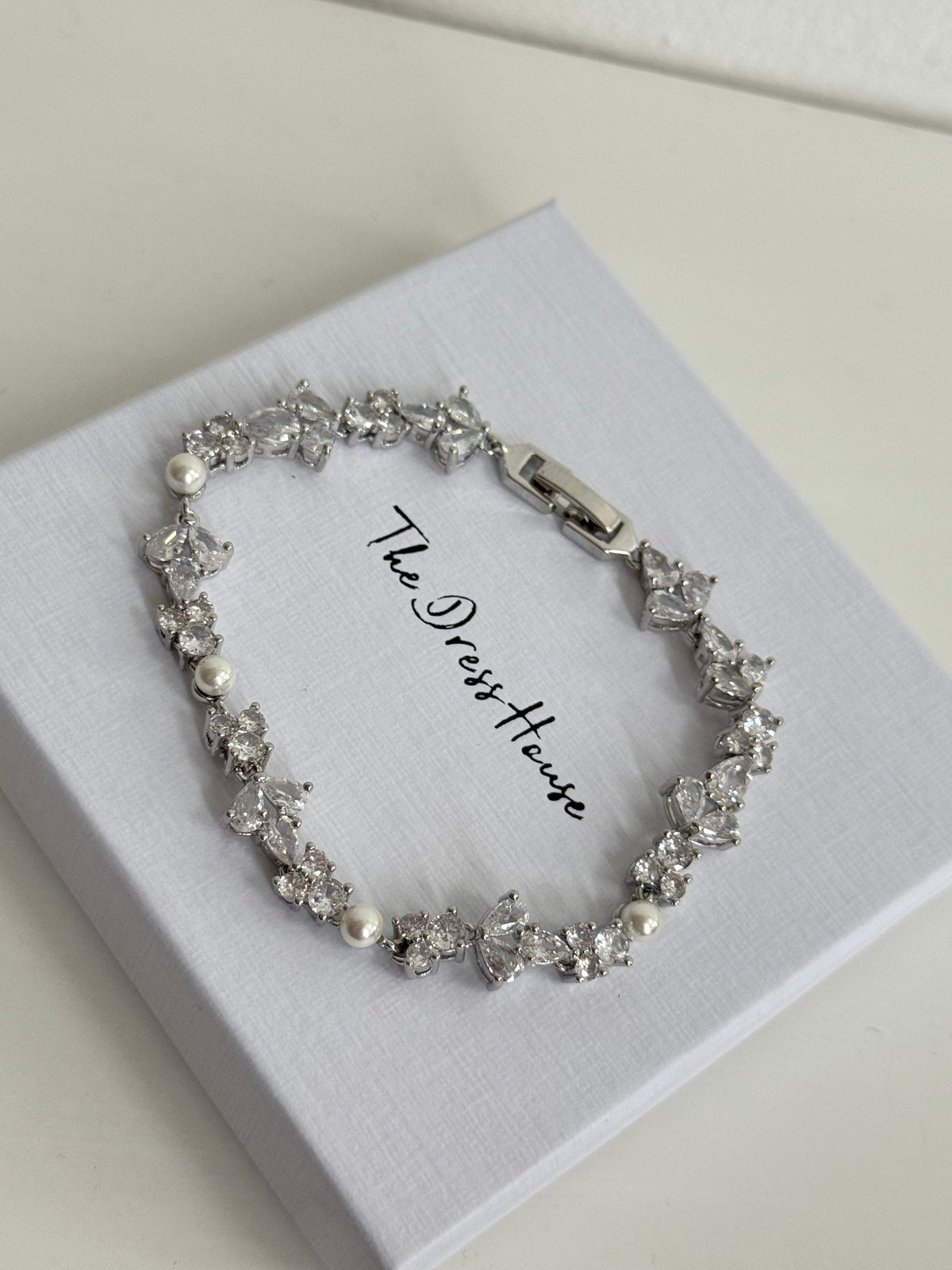 Catherine - Silver Pearl Bracelet