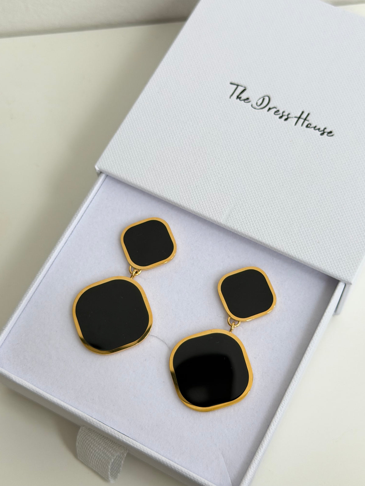 Calla - Black Gold Statement Earring