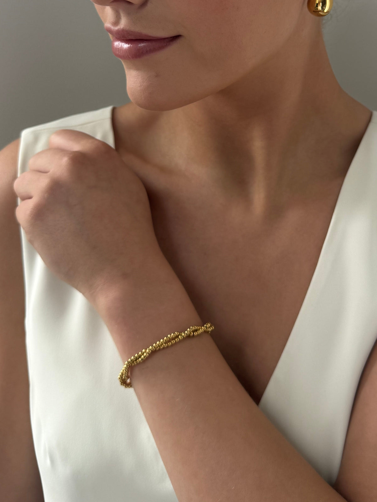 Serena - Gold Bead Bracelet Stack