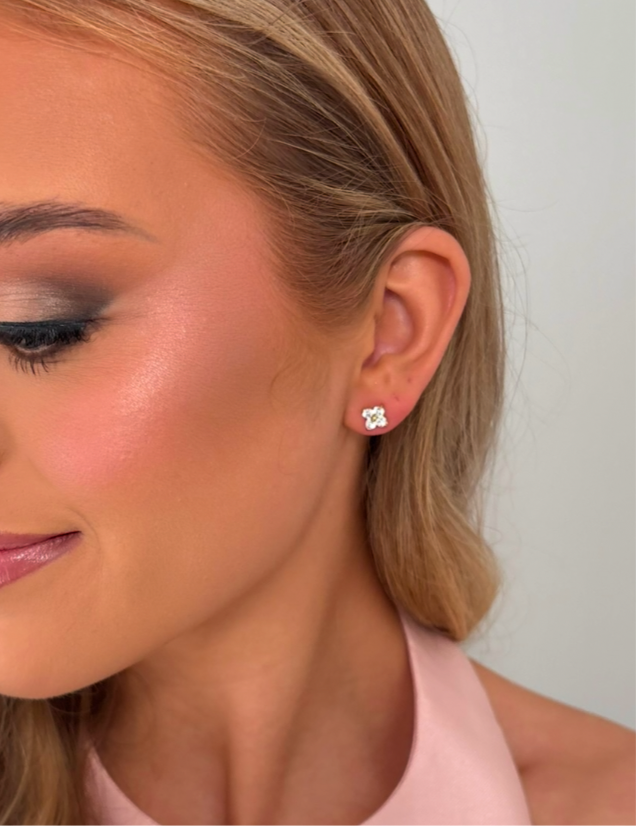 Amber - Gold Stud Earring