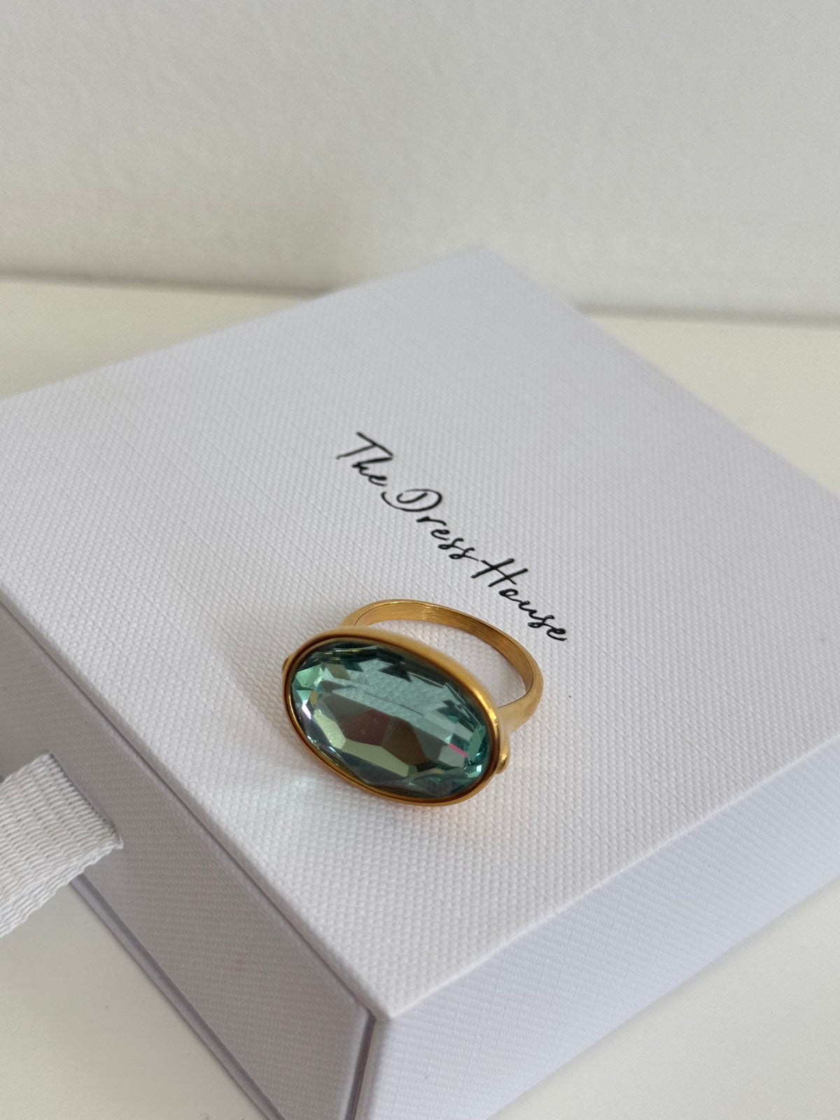 Birdie - Gold Turquoise Cocktail Ring