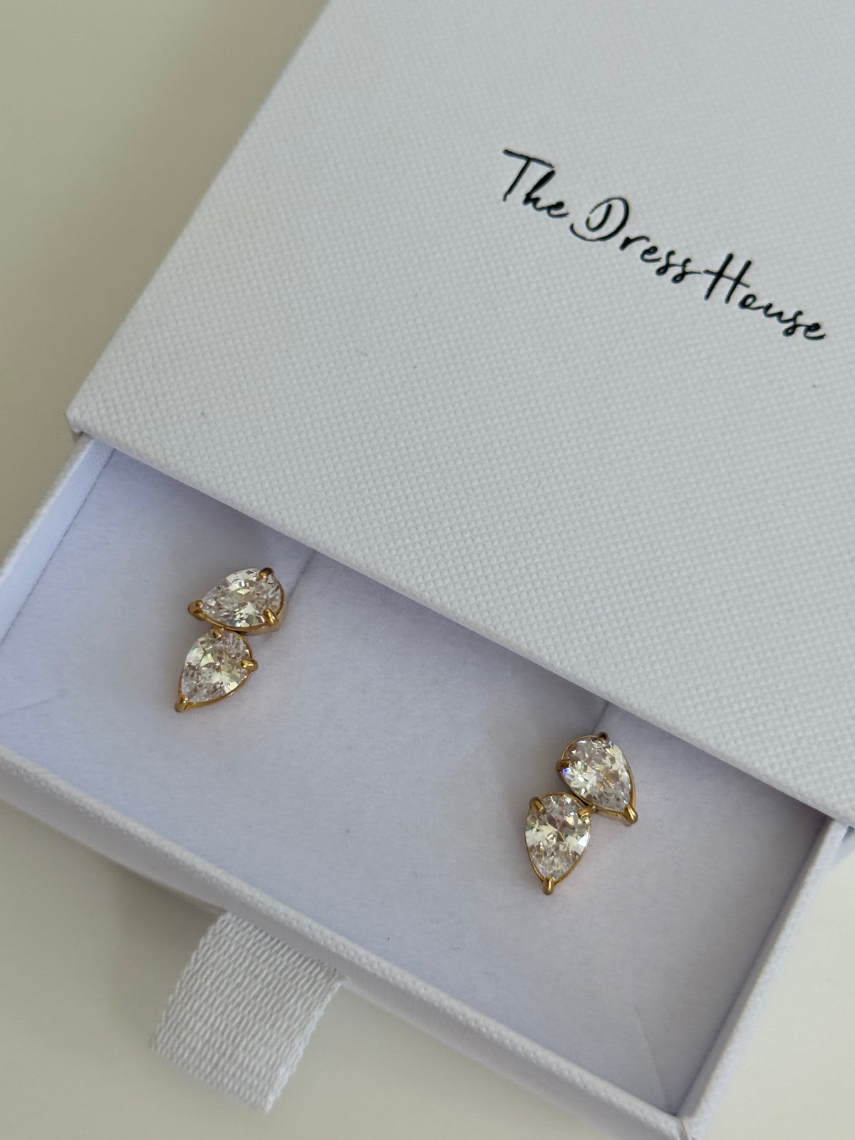 Brooke - Gold Teardrop Diamond Earring