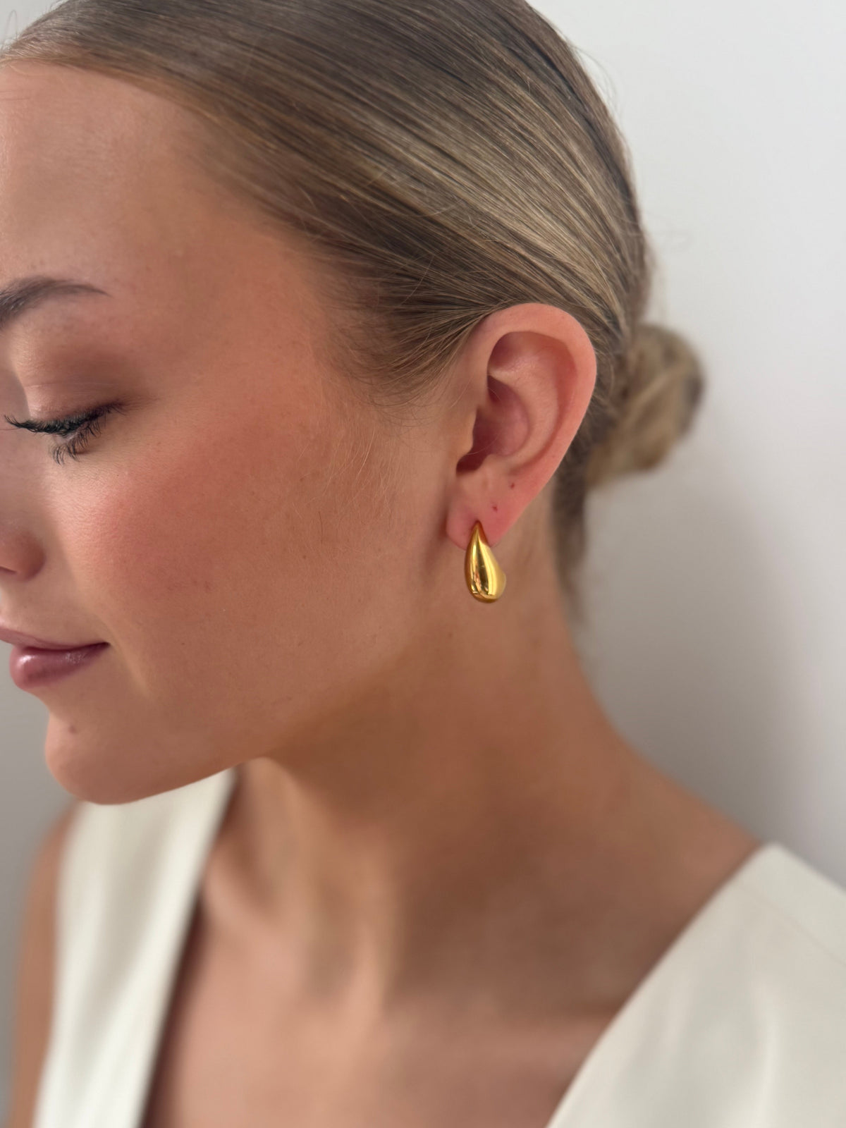 Simone - Gold Hoop Dome Earring