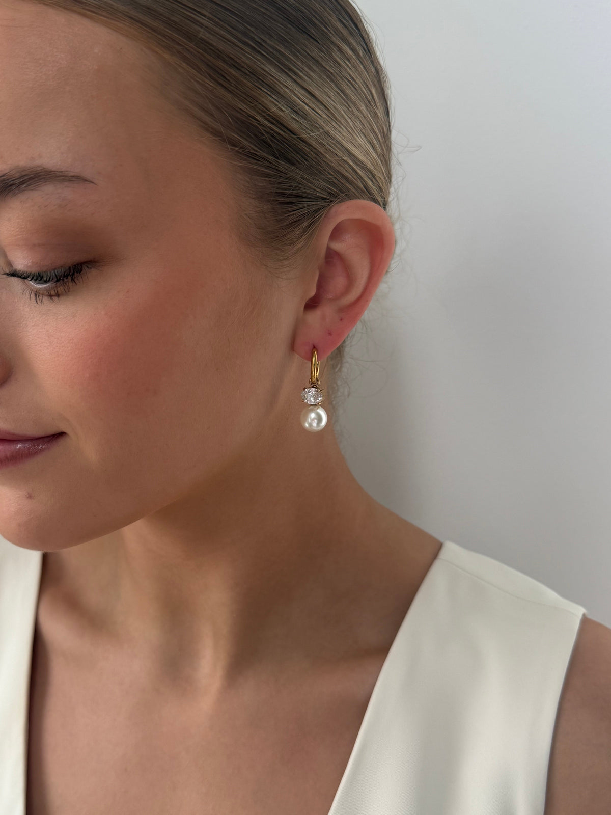 Myleene - Gold Pearl Earring
