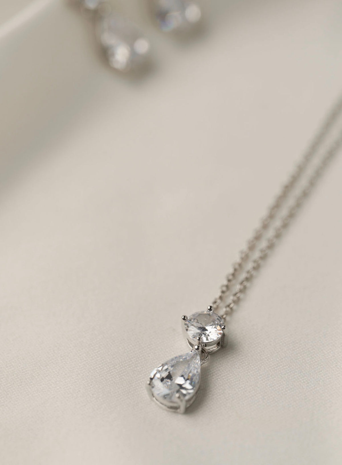 Isobel- Silver Diamanté Earring Necklace Set