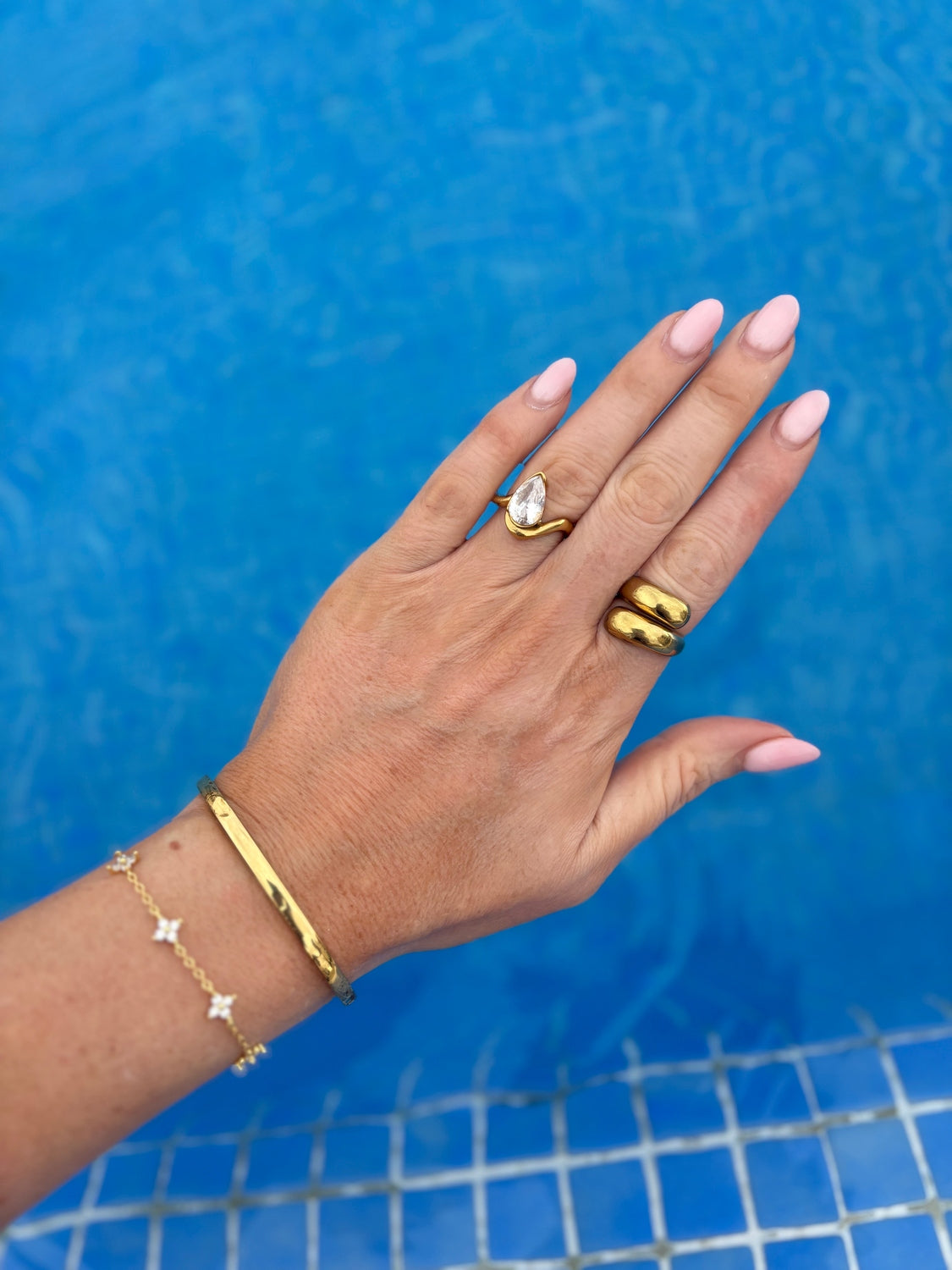 Jasmine - Gold Adjustable Ring